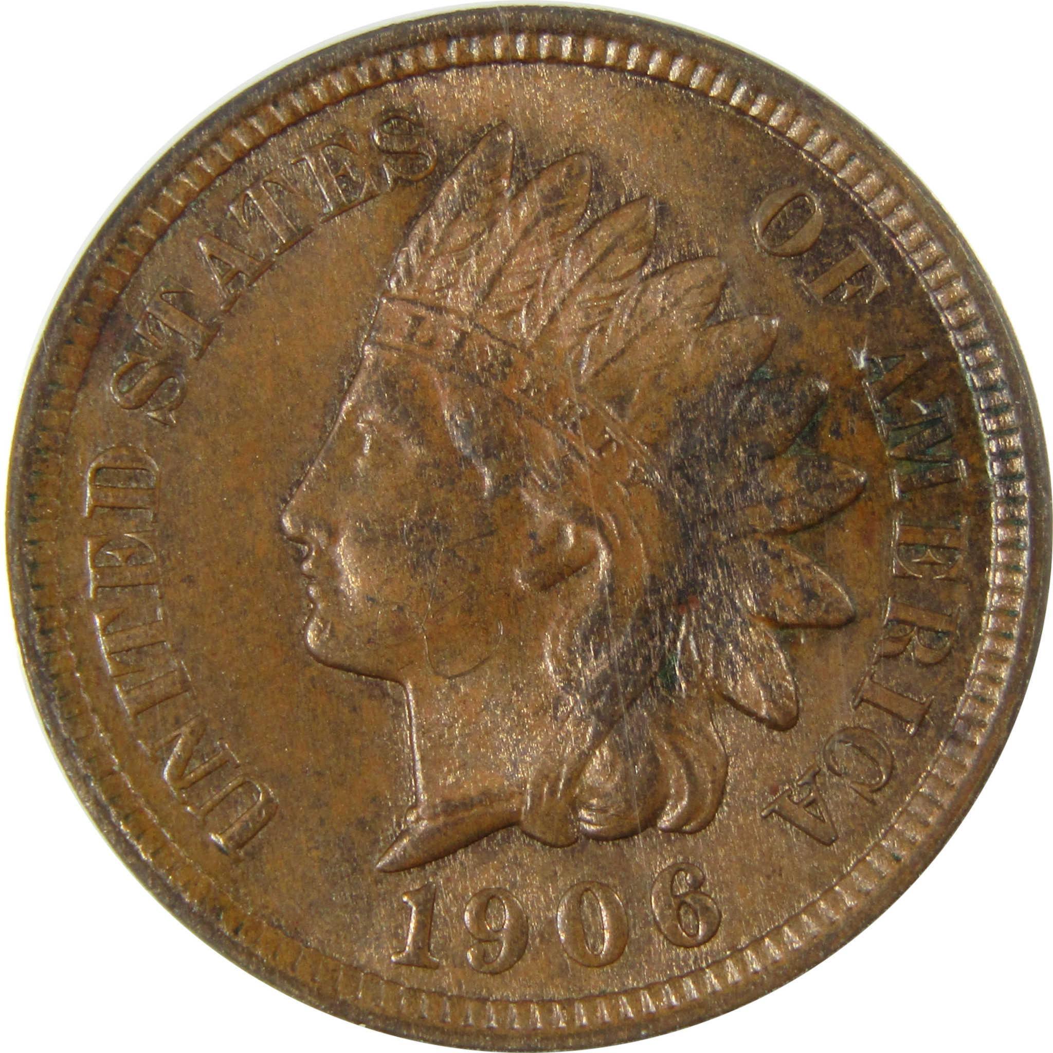 1906 Indian Head Cent MS 60 Details ANACS Penny Uncirculated SKU:CP808