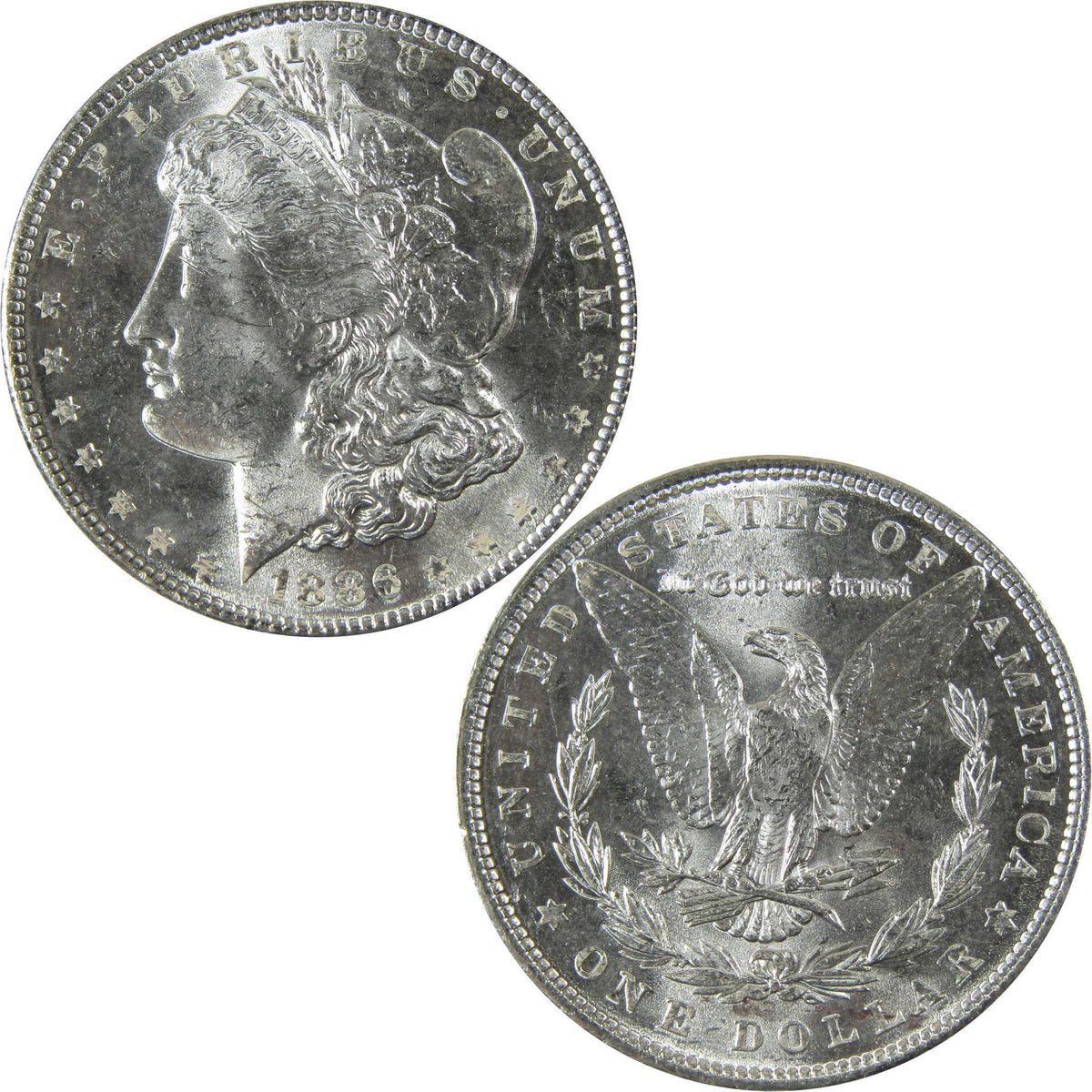 1886 Morgan Silver Dollar Uncirculated Mint State $1 Coin SKU:CP471 - Morgan coin - Morgan silver dollar - Morgan silver dollar for sale - Profile Coins & Collectibles