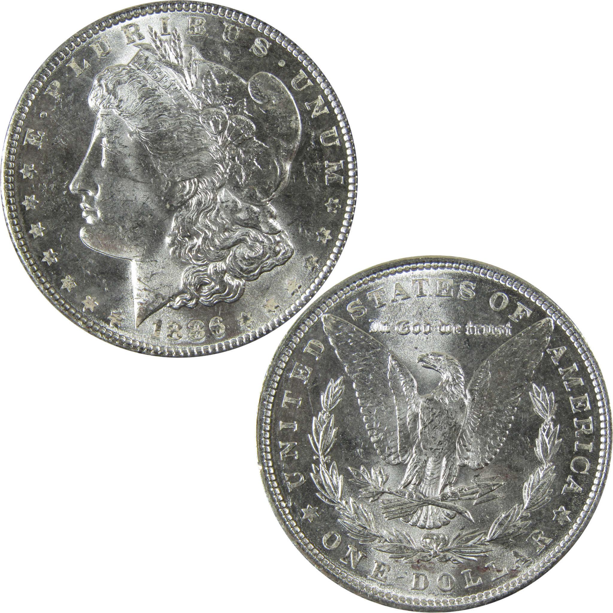 1886 Morgan Silver Dollar Uncirculated Mint State $1 Coin SKU:CP471 - Morgan coin - Morgan silver dollar - Morgan silver dollar for sale - Profile Coins & Collectibles