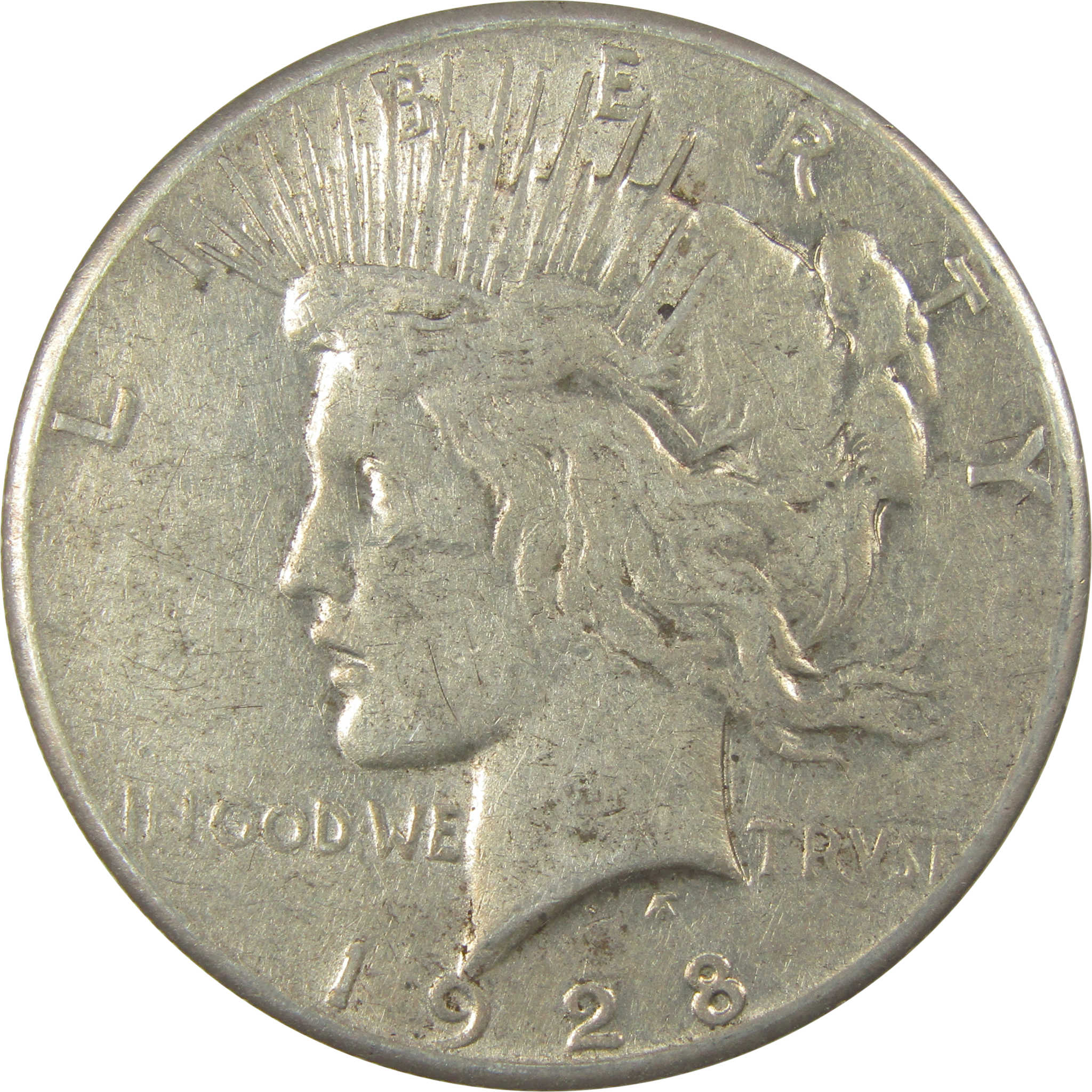 1928 Peace Dollar VF Very Fine Silver $1 Coin SKU:I22249