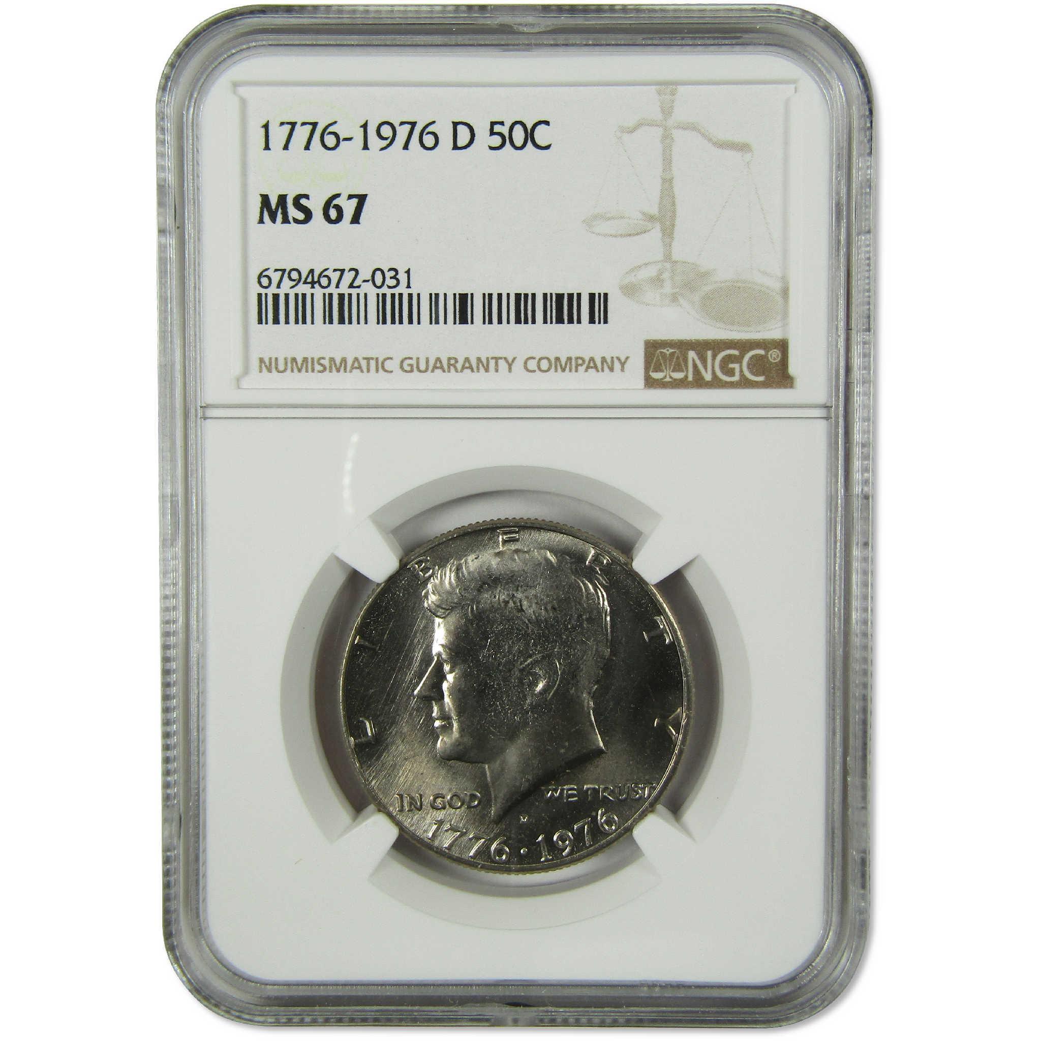 1976 D Kennedy Bicentennial Clad Half Dollar MS 67 NGC SKU:I9813