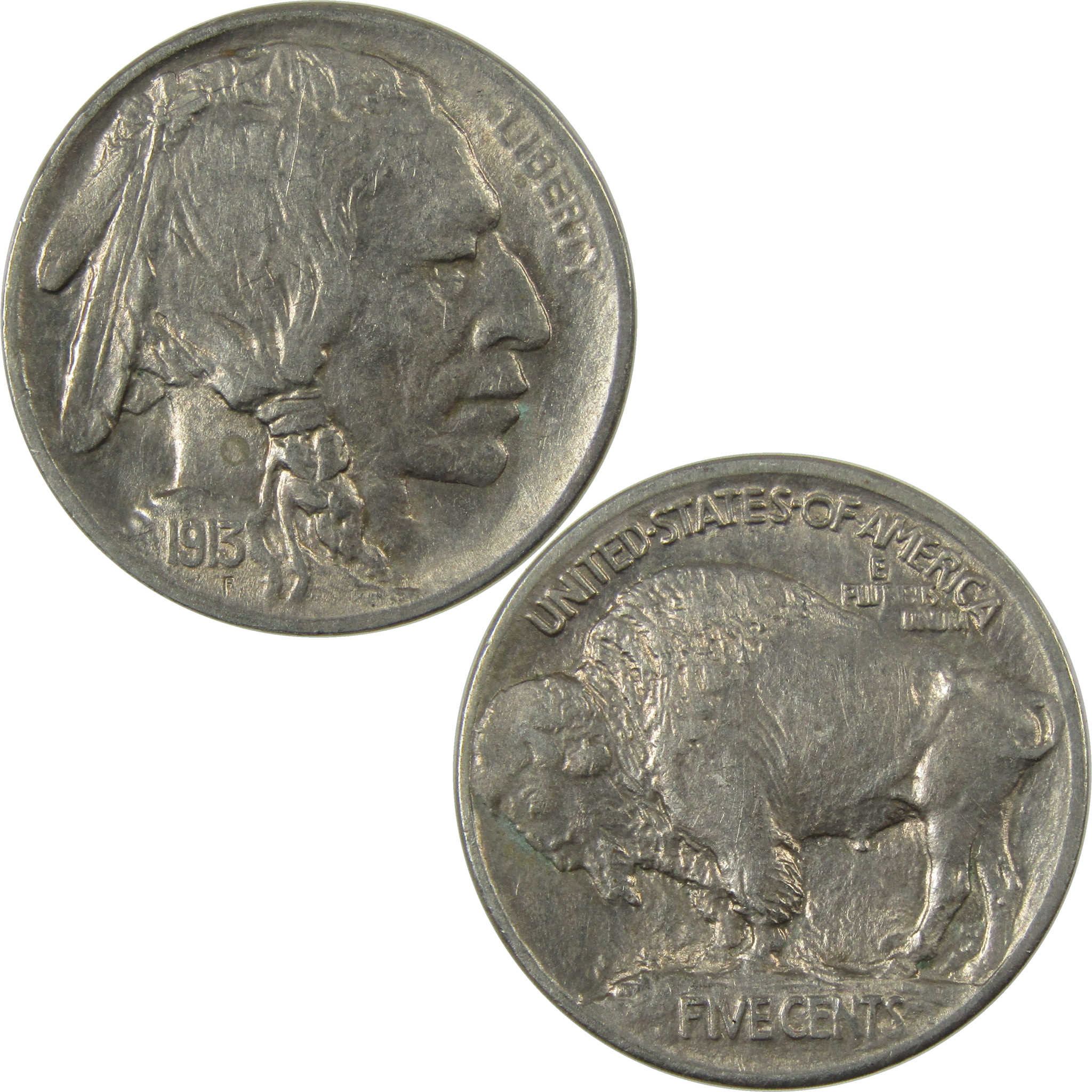 1913 Type 1 Indian Head Buffalo 5c AU About Uncirculated SKU:I27828