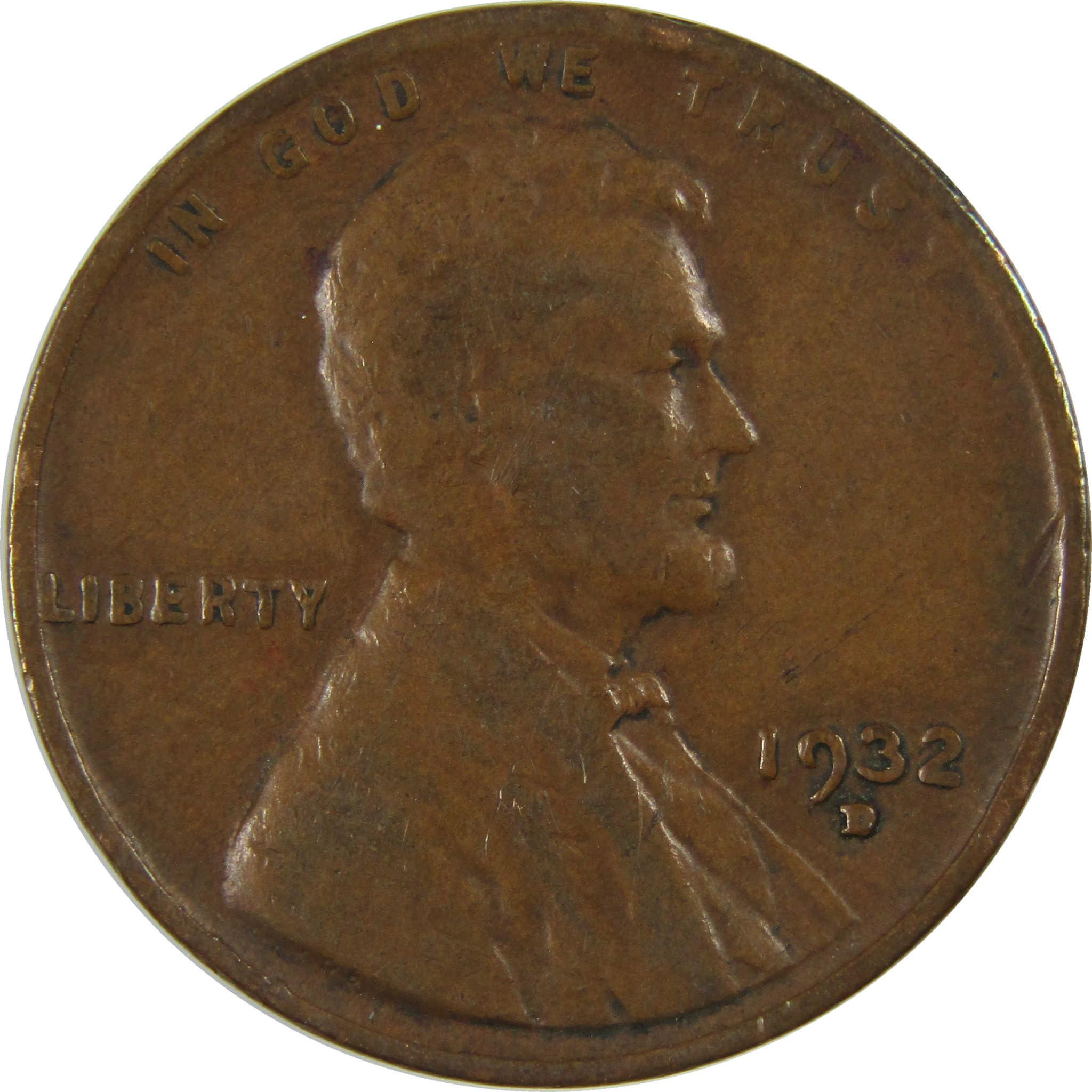 1932 D Lincoln Wheat Cent F Fine Penny 1c Coin Collectible SKU:I27124