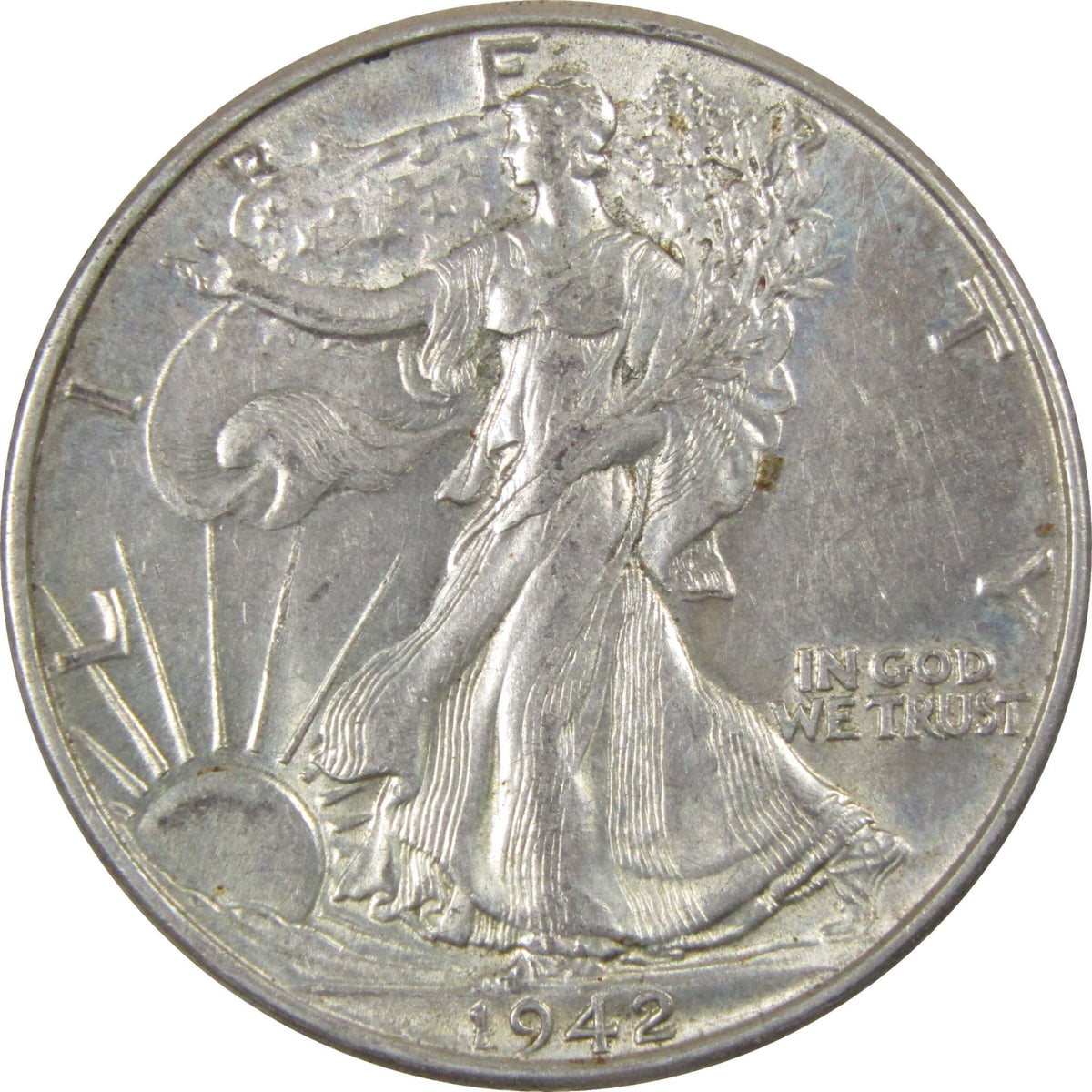 1942 Liberty Walking Silver 50c Borderline Uncirculated SKU:I28669