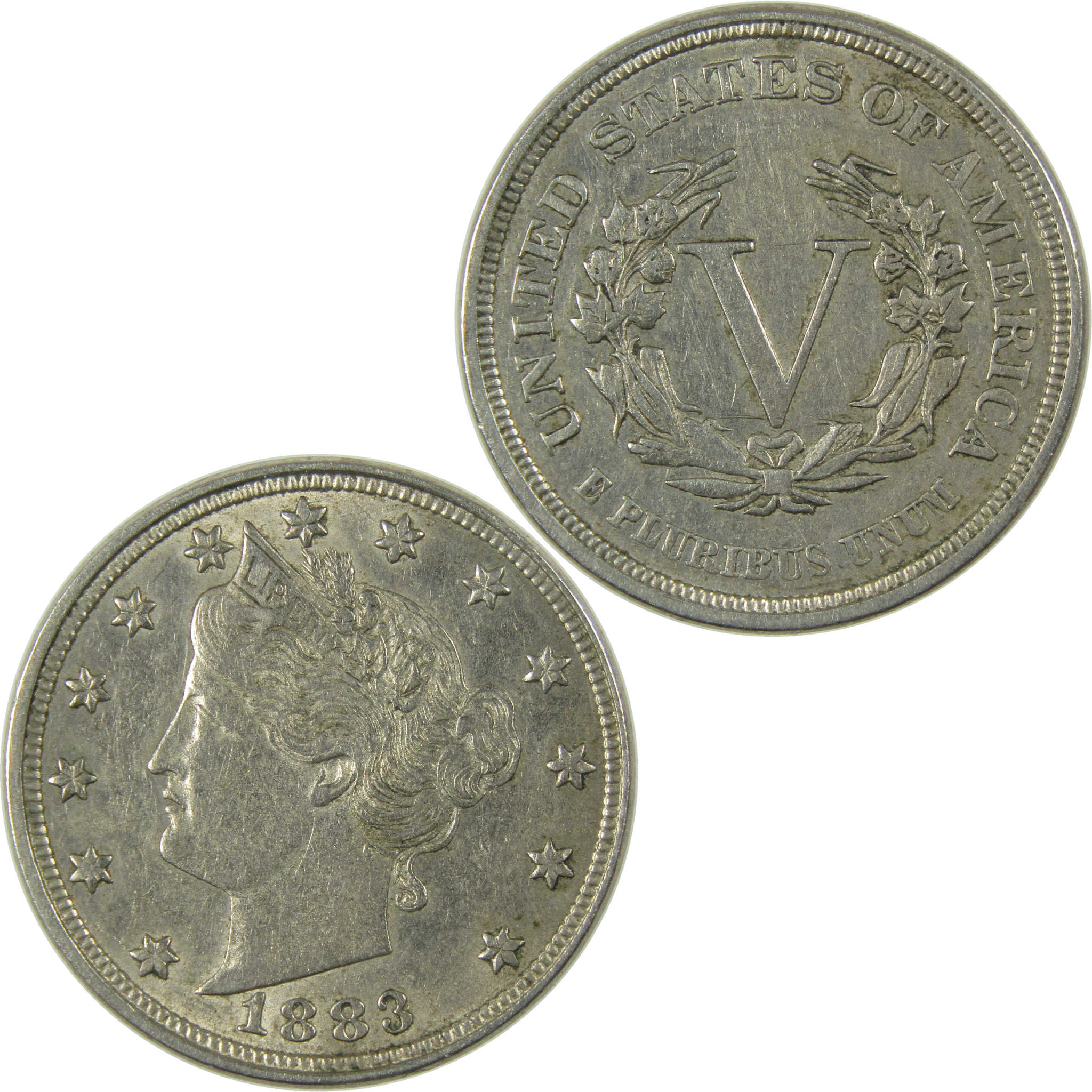 1883 No Cents Liberty Head V Nickel XF EF Extremely Fine SKU:I27232