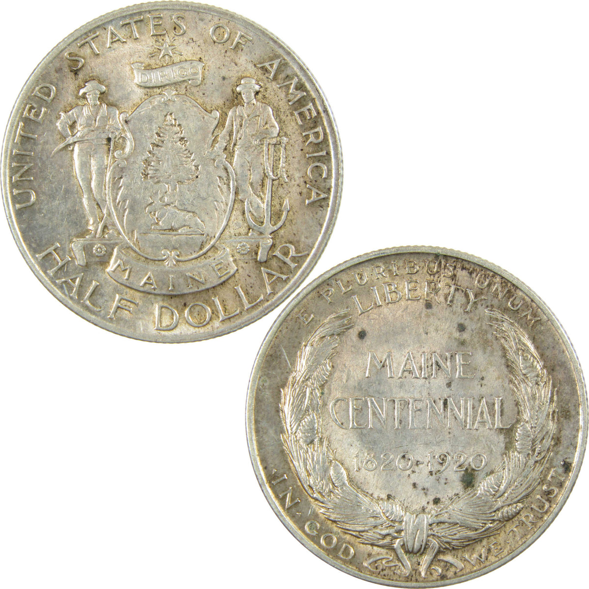 1920 Maine Centennial Commemorative Silver 50c AU Details SKU:CP1809