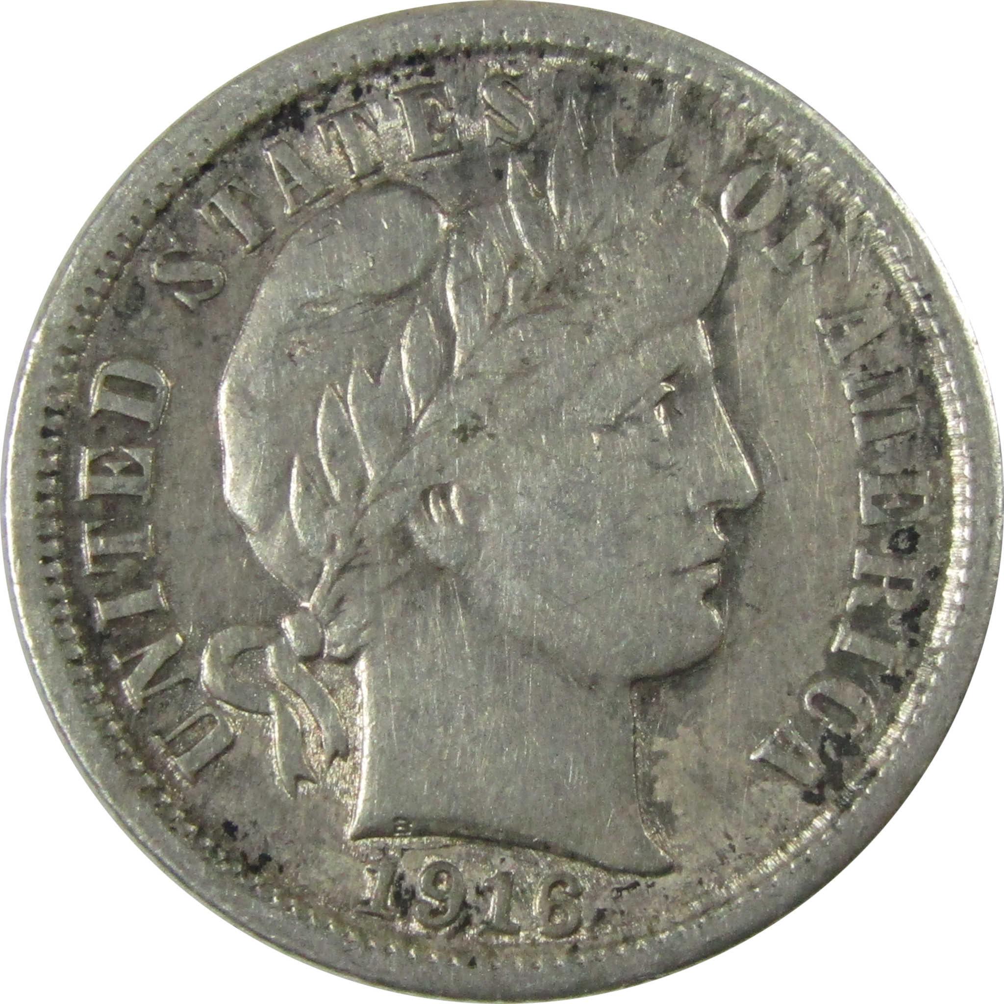 1916 Barber Silver Dime XF EF Extremely Fine Details SKU:CP1026