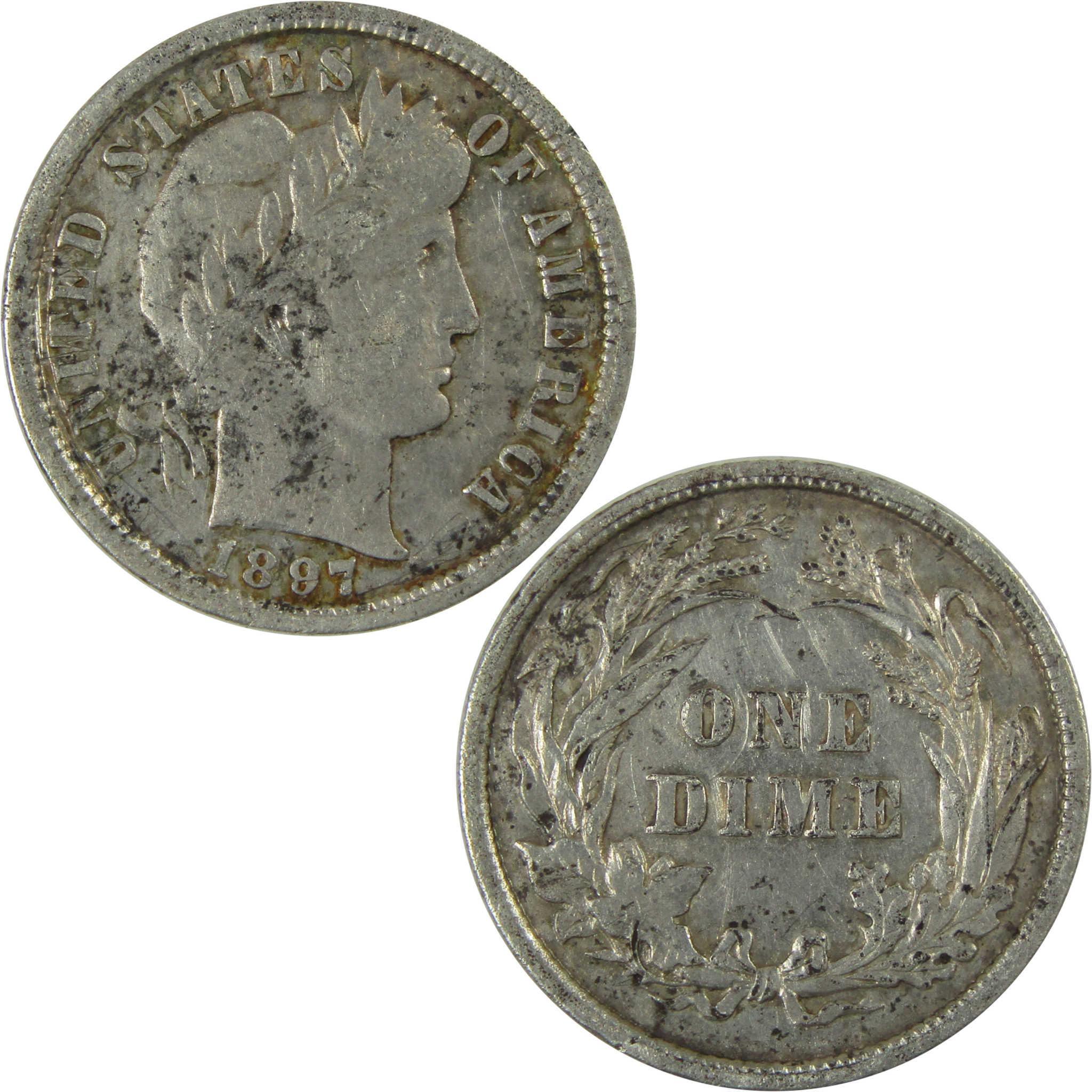 1897 Barber Silver Dime XF EF Extremely Fine Details SKU:CP1021