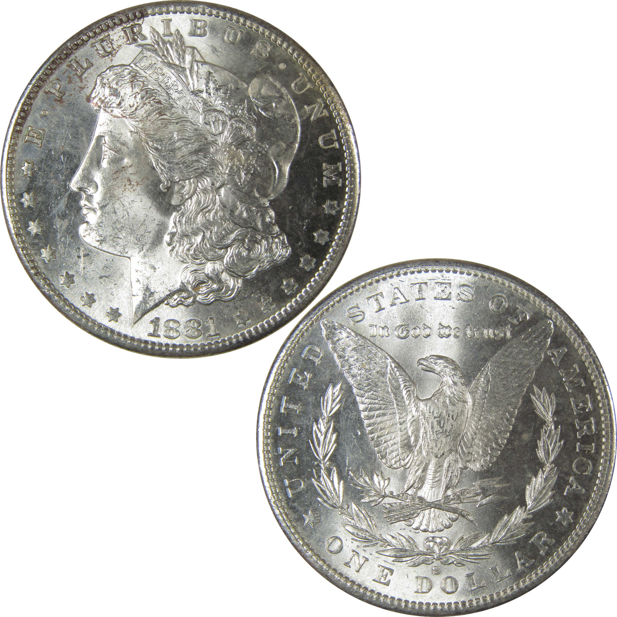 1881 S Morgan Dollar Uncirculated Silver $1 Coin SKU:CPC8961 - Morgan coin - Morgan silver dollar - Morgan silver dollar for sale - Profile Coins & Collectibles