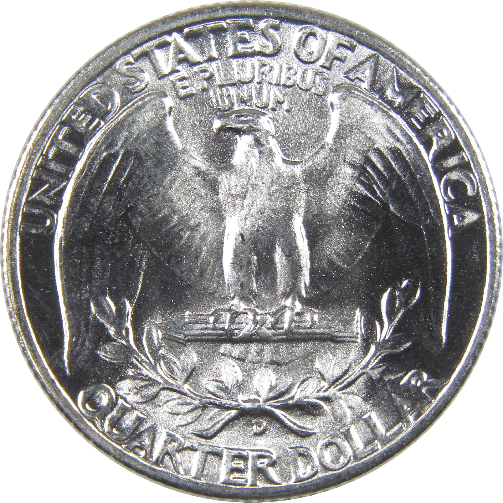 1943 D Washington Quarter Uncirculated Silver 25c Coin