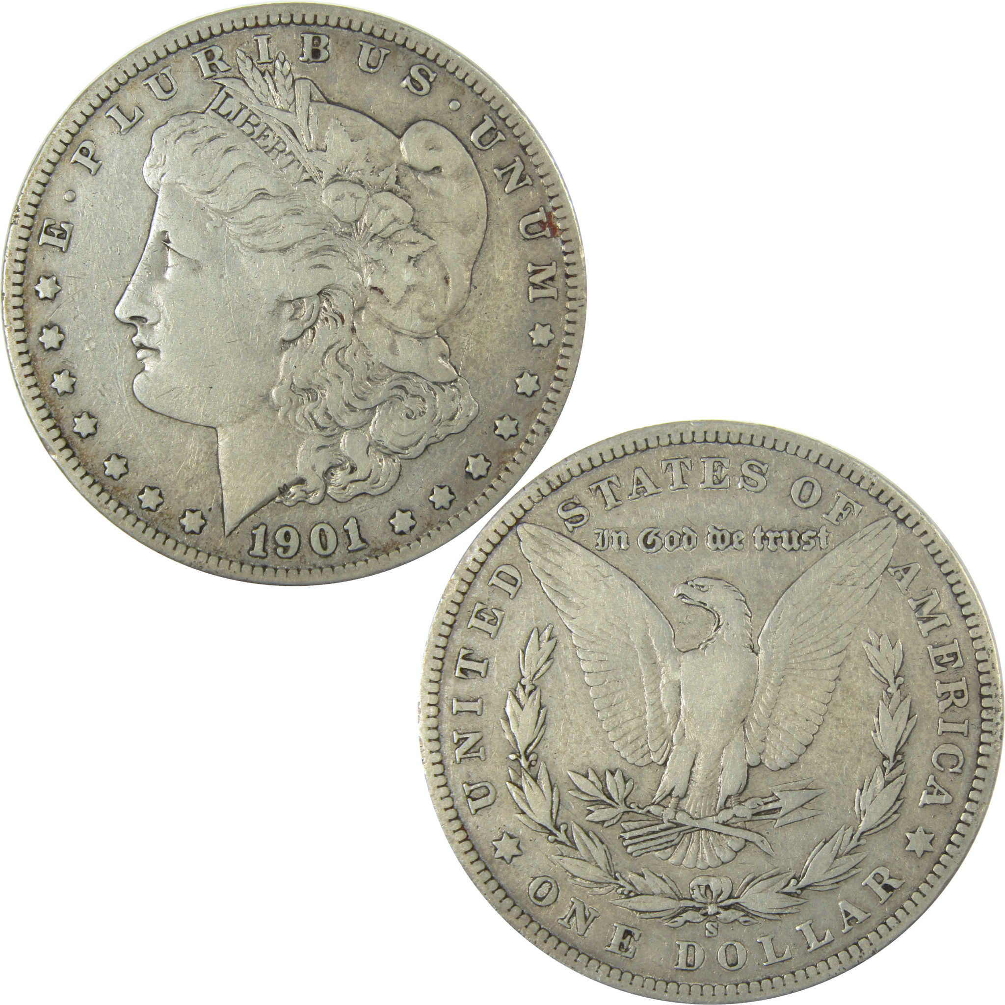1901 S Morgan Silver Dollar F Fine Details $1 Coin SKU:I28092 - Morgan coin - Morgan silver dollar - Morgan silver dollar for sale - Profile Coins & Collectibles