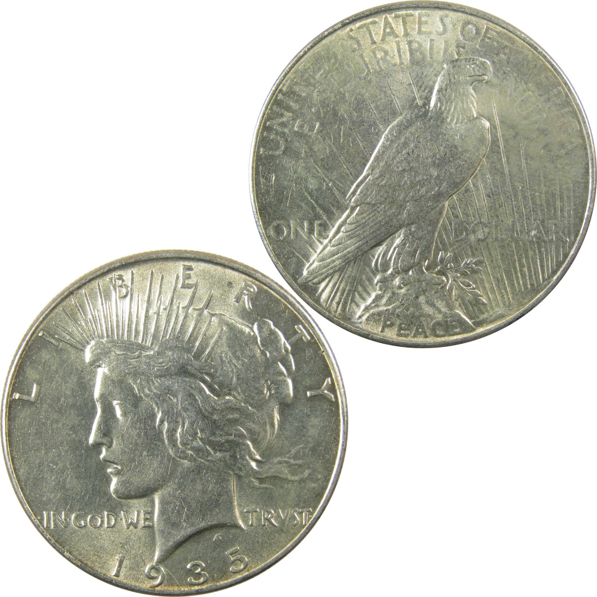 1935 Peace Silver Dollar AU About Uncirculated $1 Coin SKU:I24774