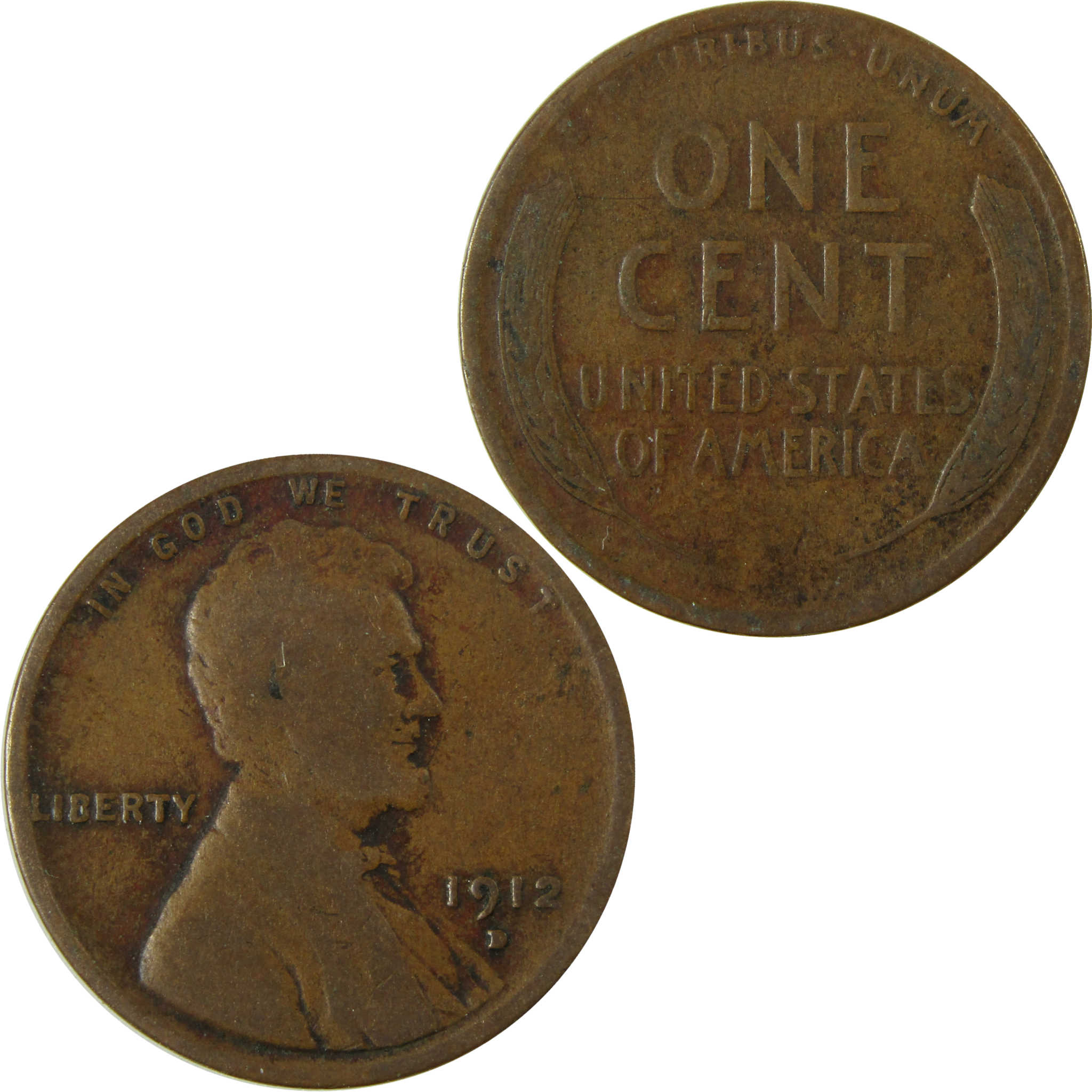 1912 D Lincoln Wheat Cent AG About Good Penny 1c Coin SKU:I28116