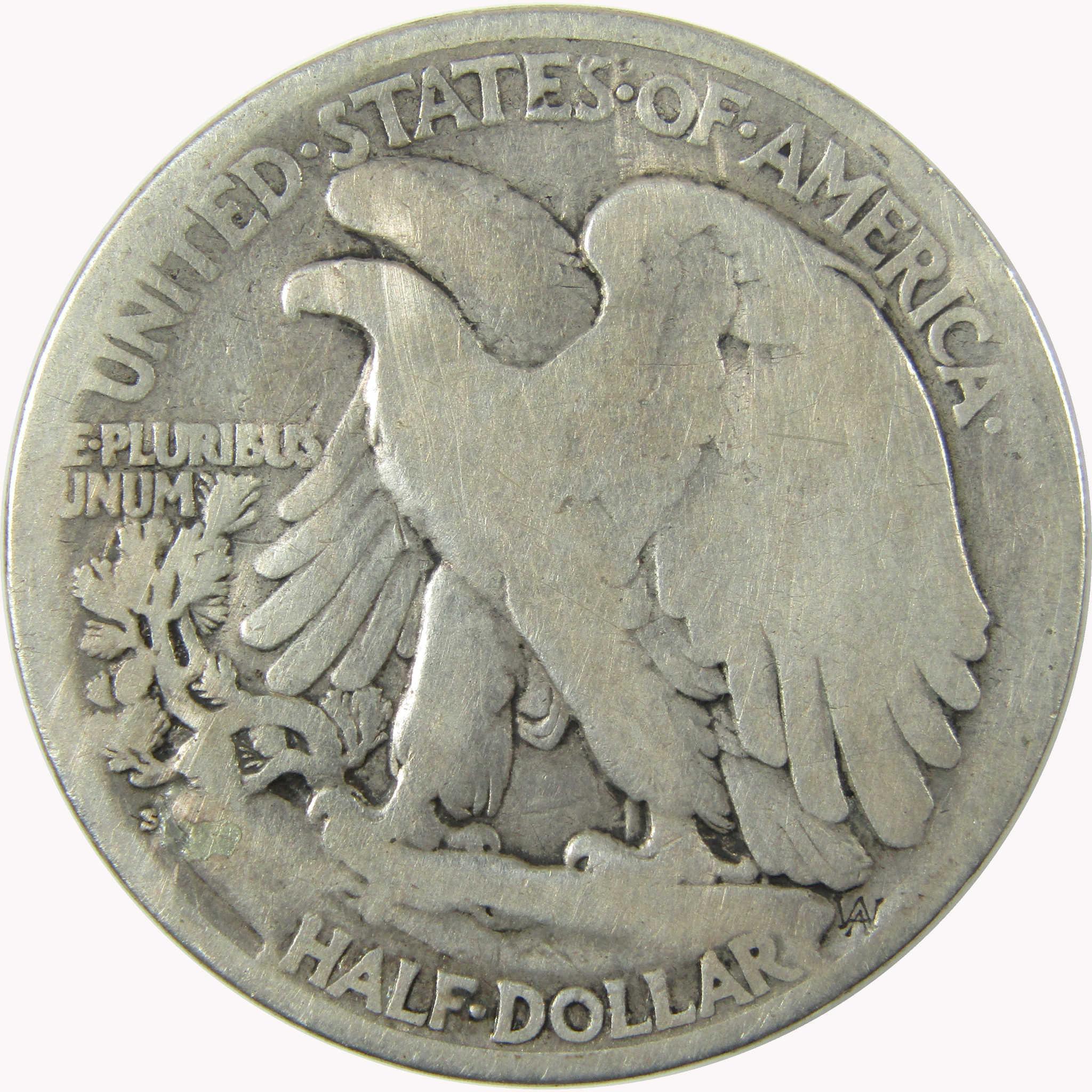 1921 S Liberty Walking Silver 50c VG Very Good Details SKU:CP1460