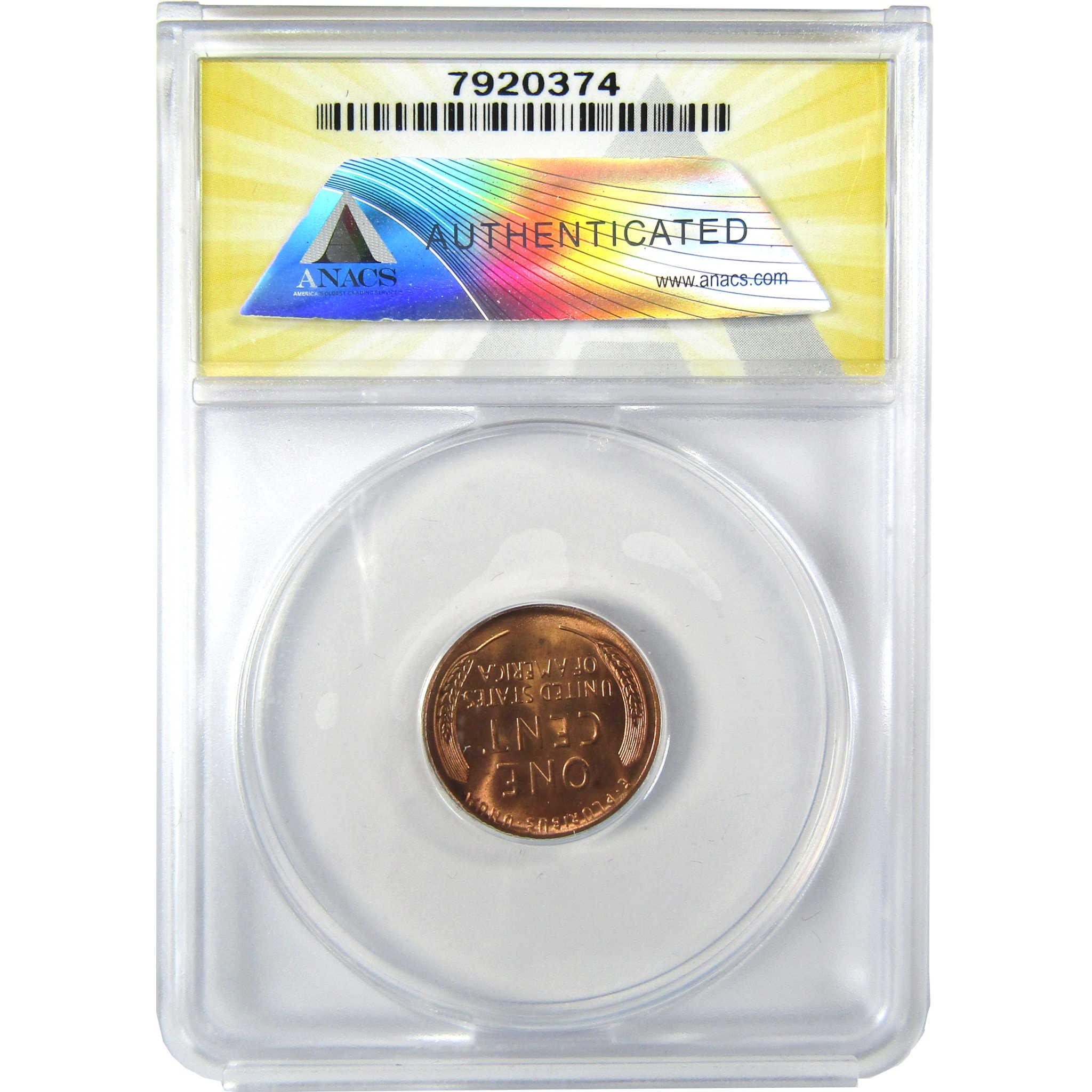 1957 BIE Variety Lincoln Wheat Cent MS 64 RB ANACS Penny SKU:CP795