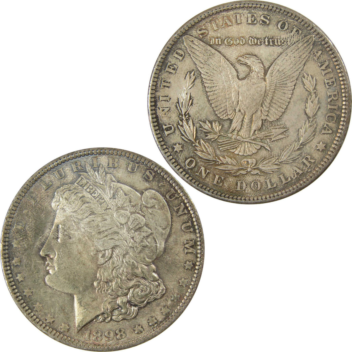 1898 Morgan Silver Dollar Uncirculated Mint State Toned SKU:CP658