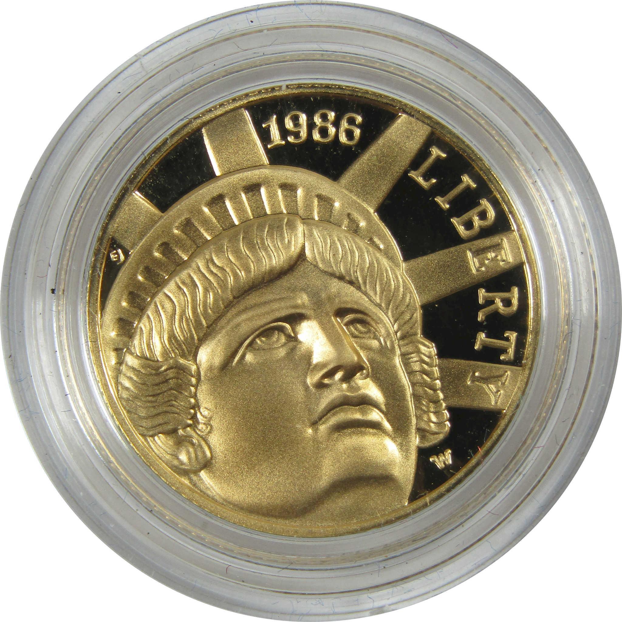 1986 W Statue of Liberty Centennial Commemorative Gold Proof $5 Coin