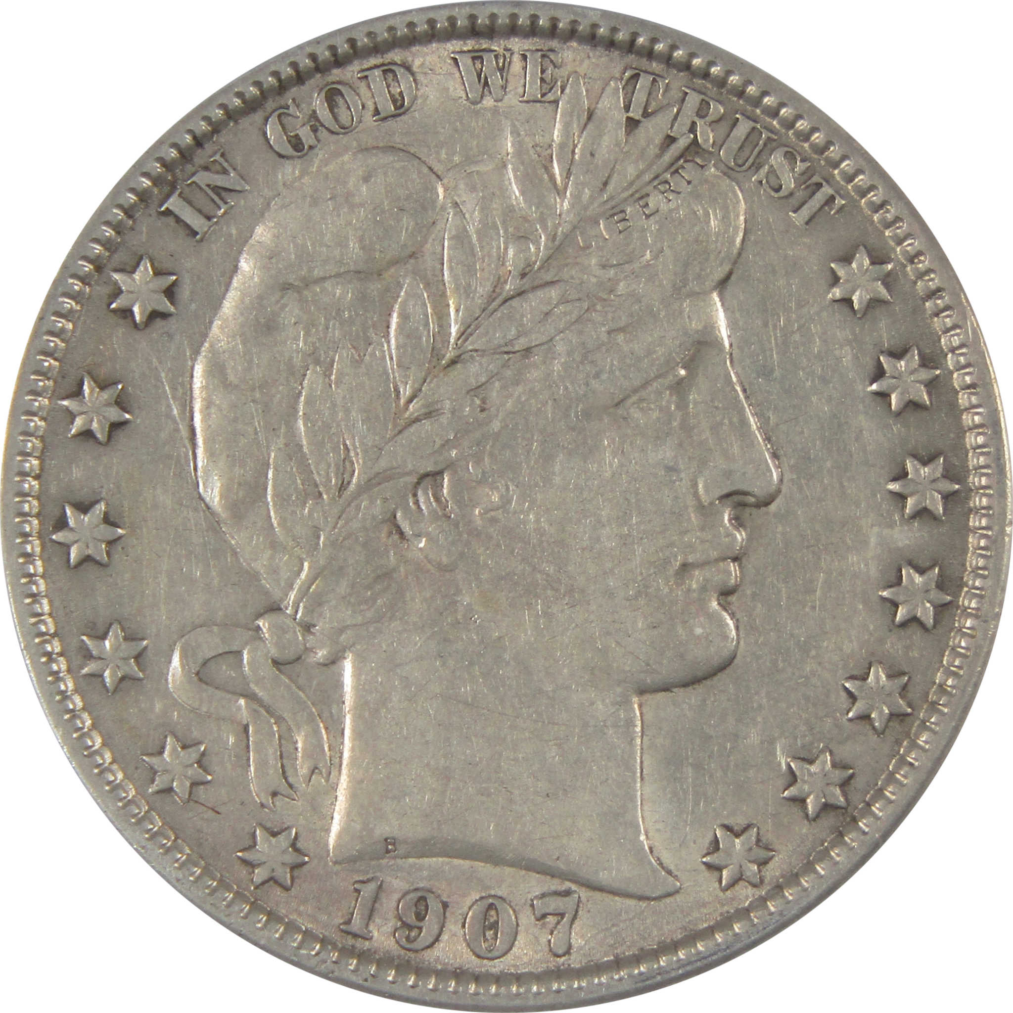 1907 O Barber Half Dollar EF 45 ANACS Silver 50c Coin SKU:I23562