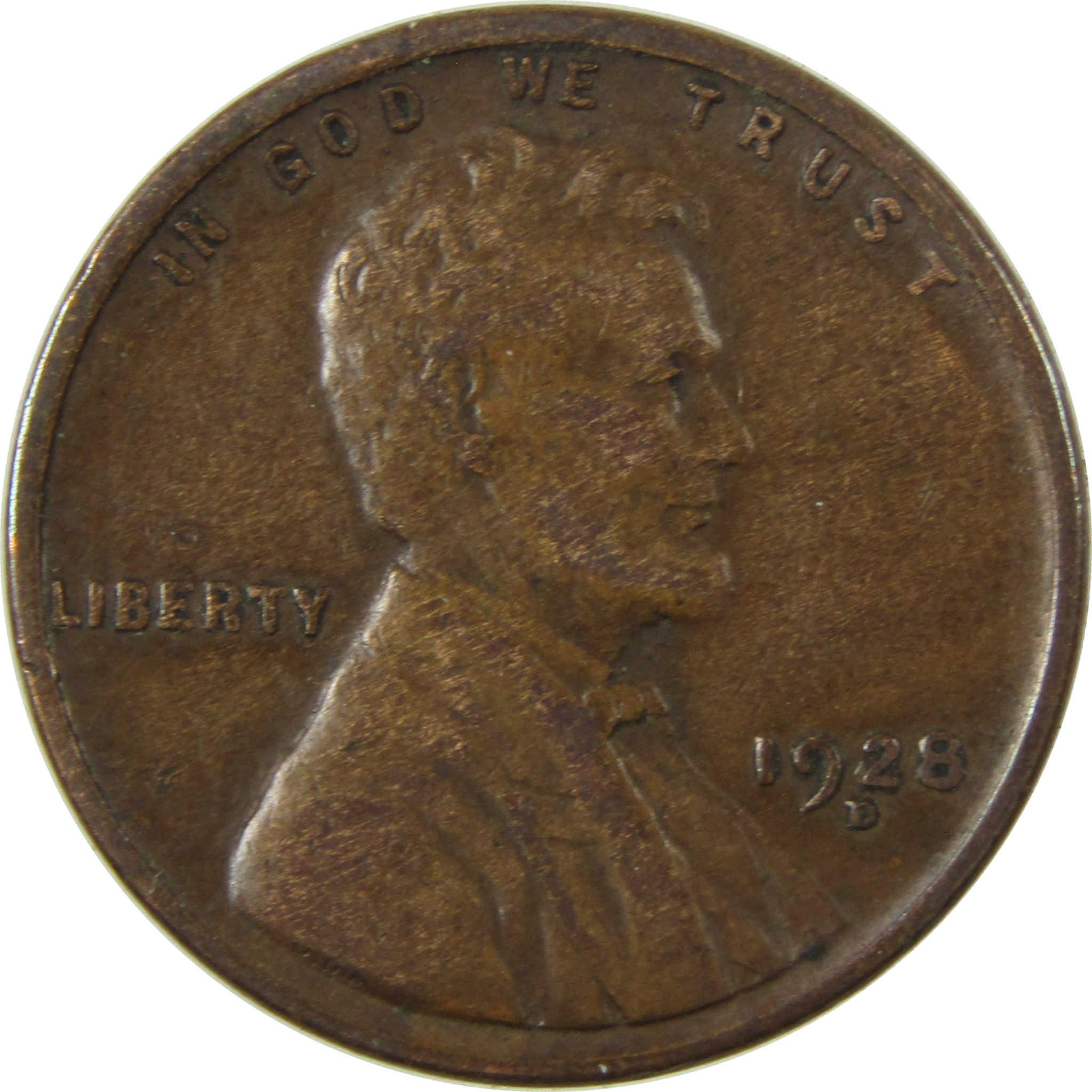 1928 D Lincoln Wheat Cent VF Very Fine Penny 1c Coin SKU:I27618