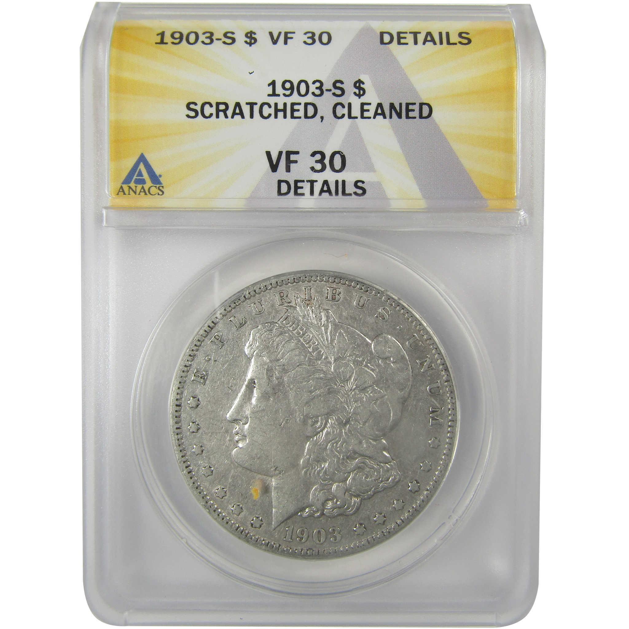 1903 S Morgan Dollar VF 30 Details ANACS Silver $1 Coin SKU:I21768 - Morgan coin - Morgan silver dollar - Morgan silver dollar for sale - Profile Coins & Collectibles
