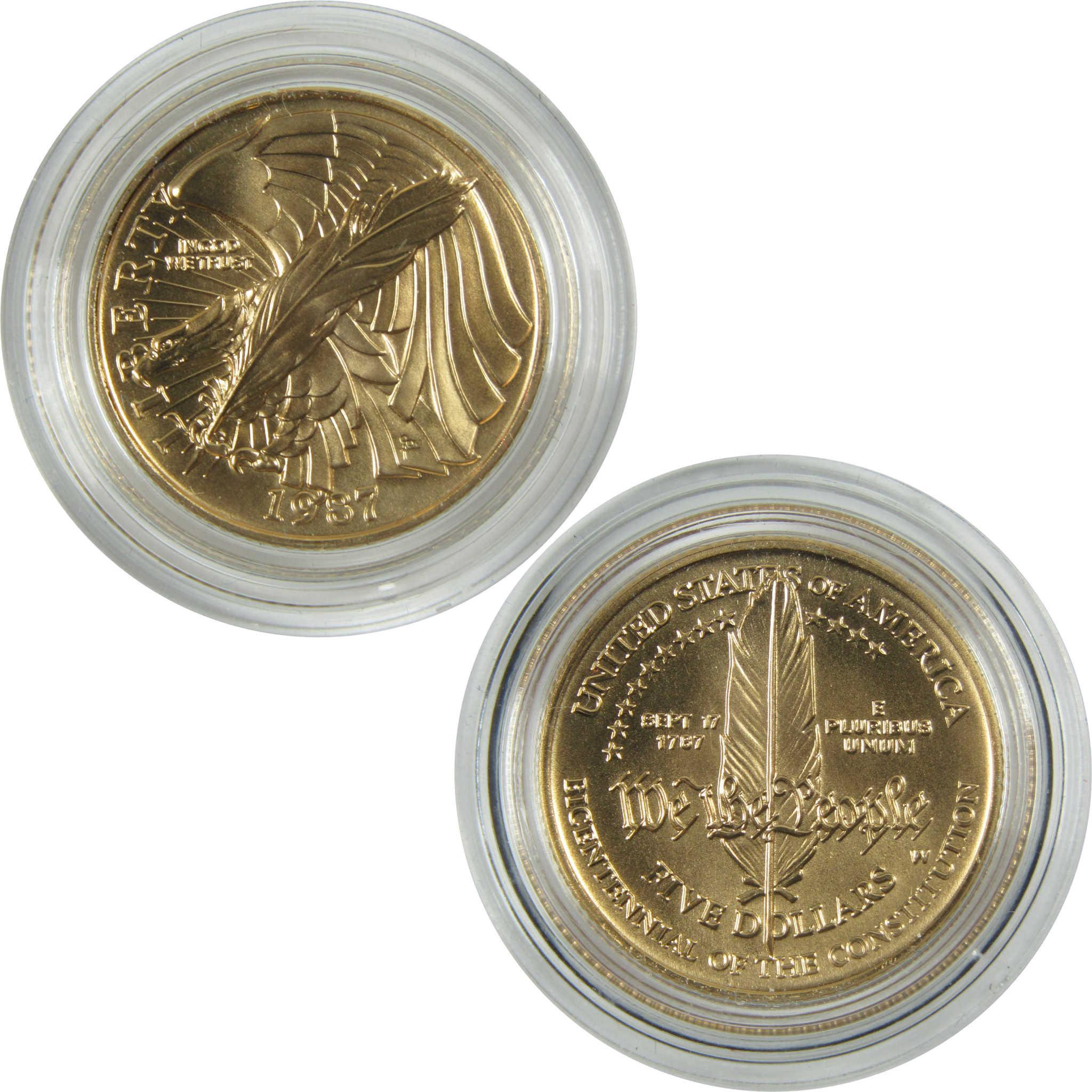 1987 W U.S. Constitution Bicentennial Commemorative Gold Uncirculated