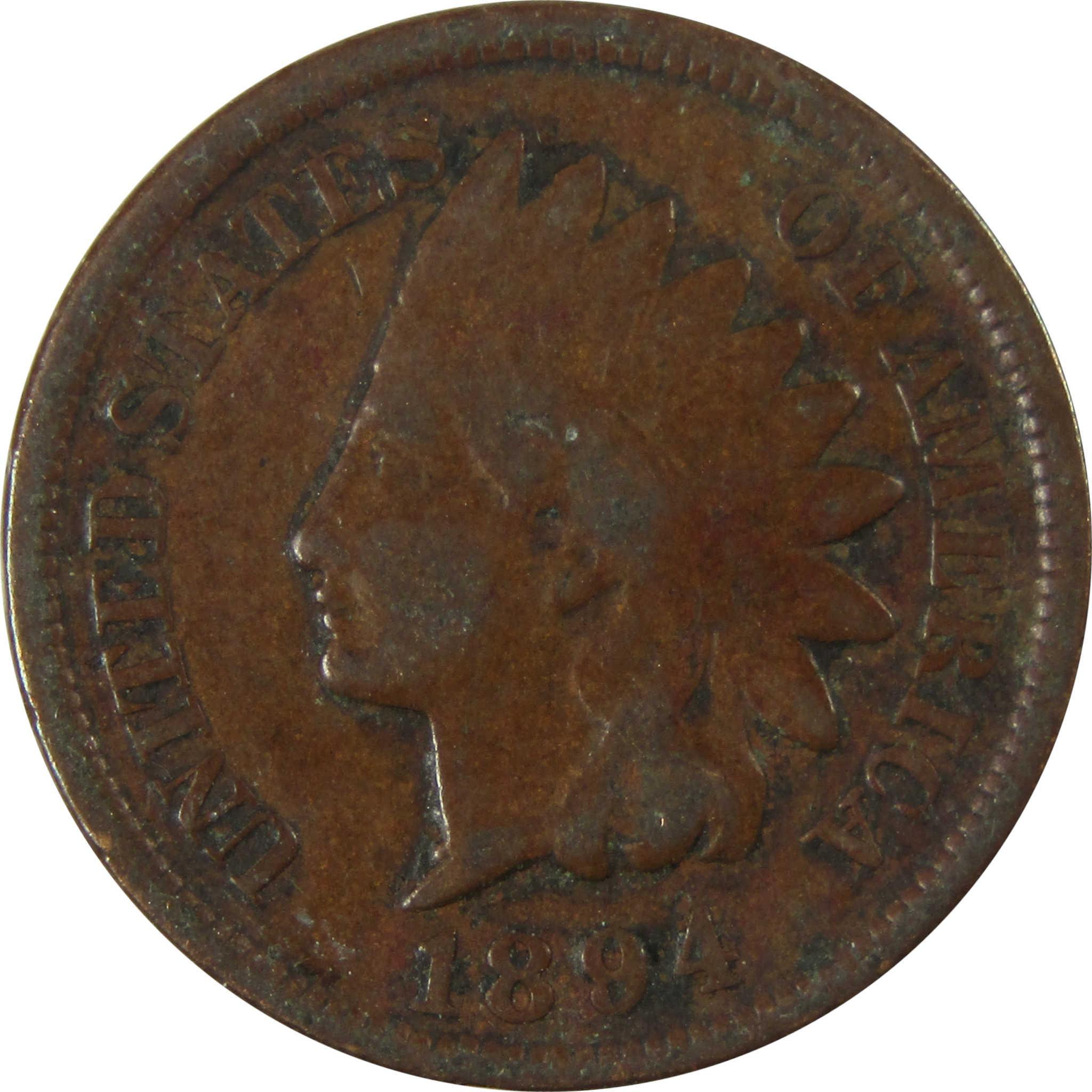 1894 Indian Head Cent G Good Details Penny 1c Coin SKU:I26549