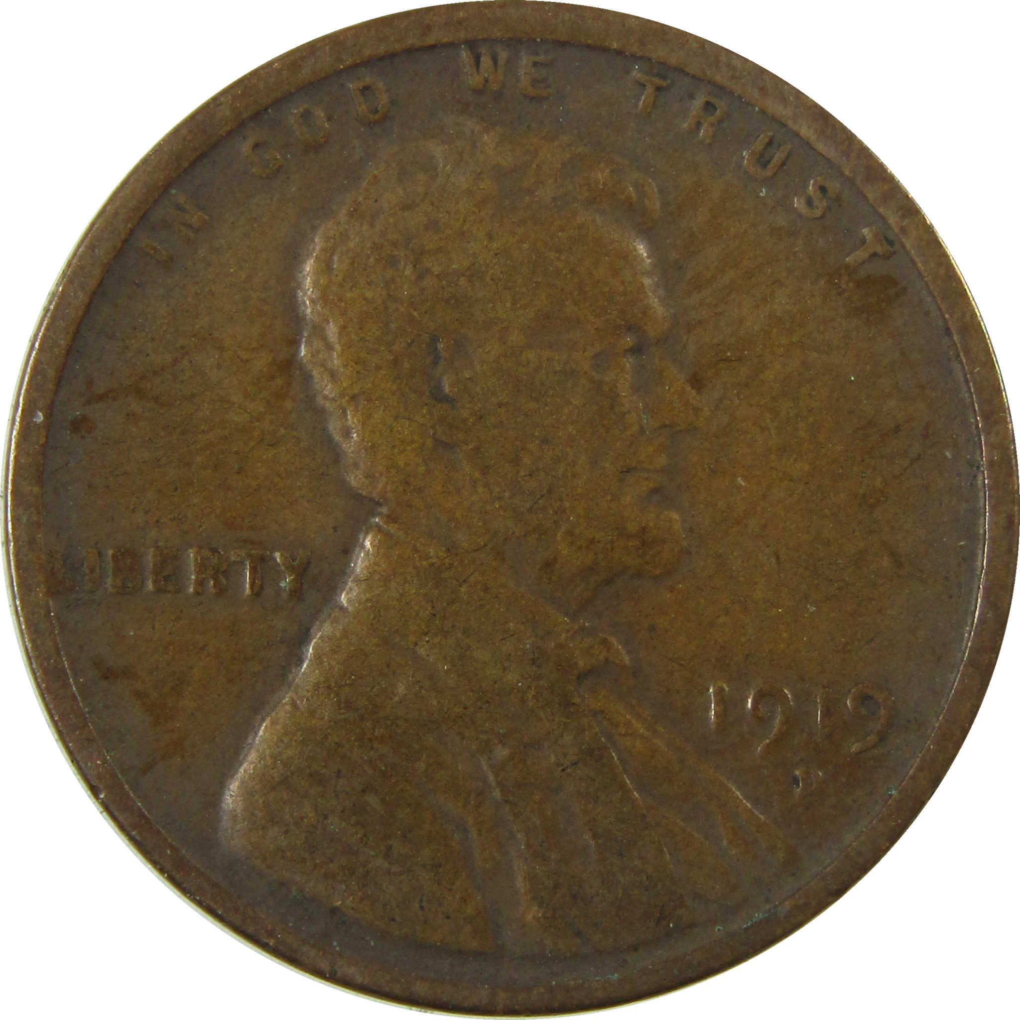 1919 D Lincoln Wheat Cent VG Very Good Penny 1c Coin SKU:I27185