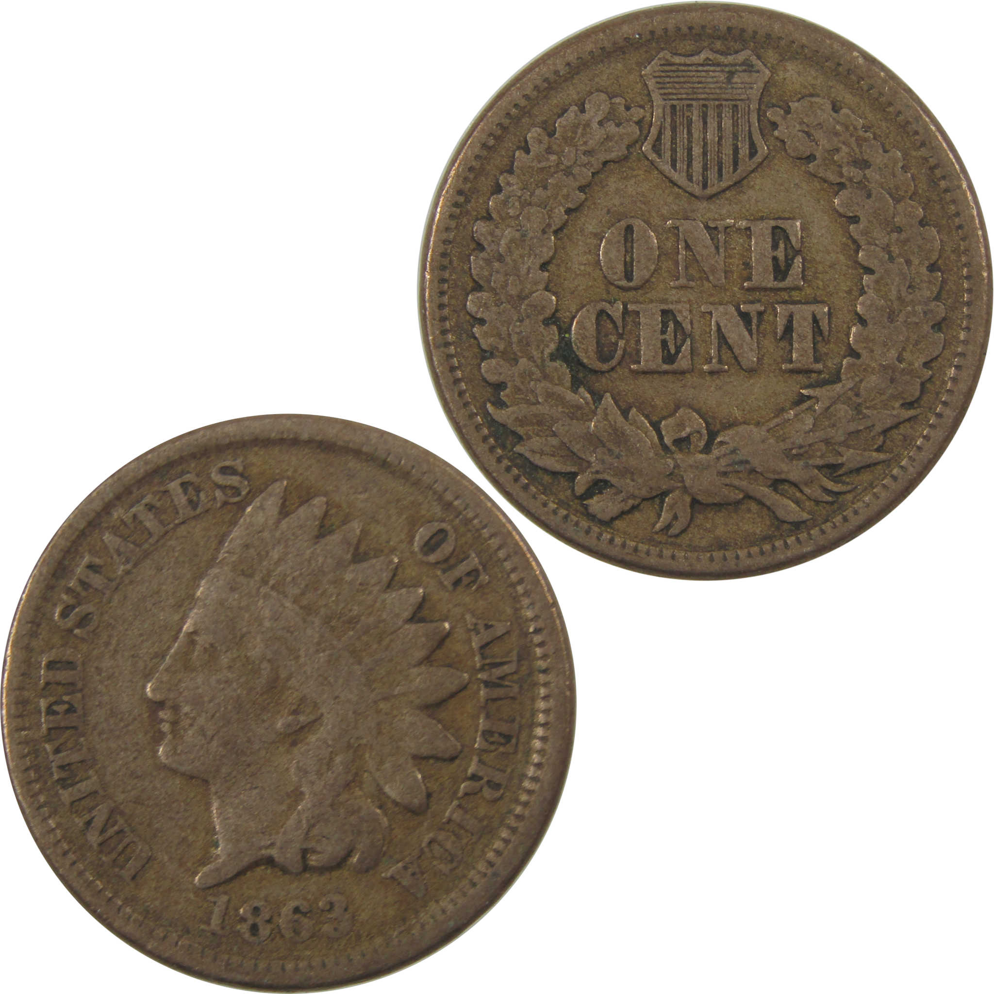 1863 Indian Head Cent VG Very Good Penny 1c Coin SKU:I24299