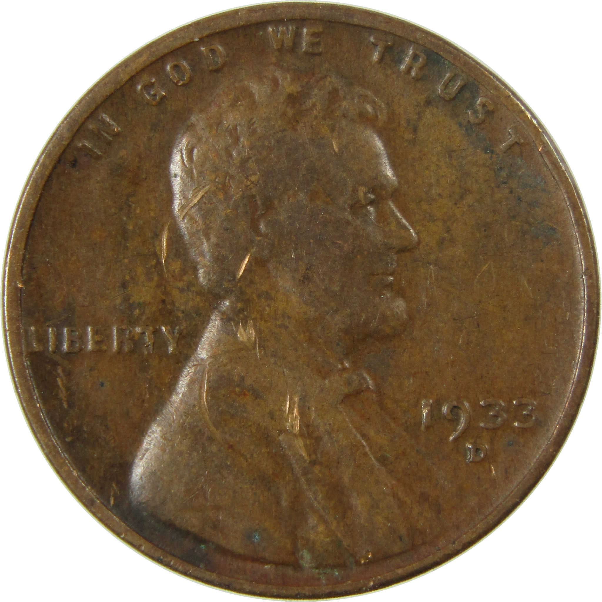 1933 D Lincoln Wheat Cent VF Very Fine Details Penny SKU:I26873