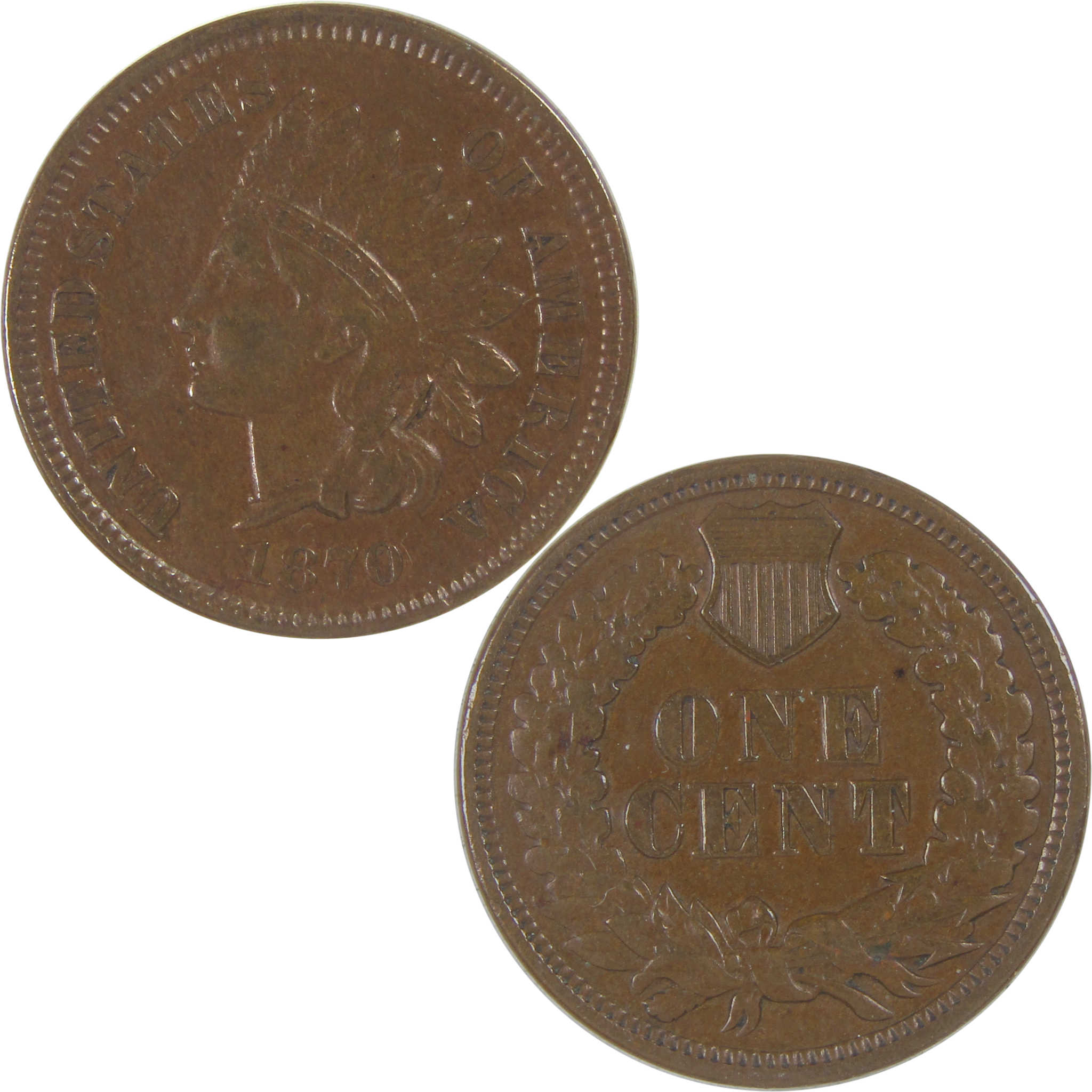 1870 Indian Head Cent XF/AU Extremely Fine / About Unc SKU:I18786