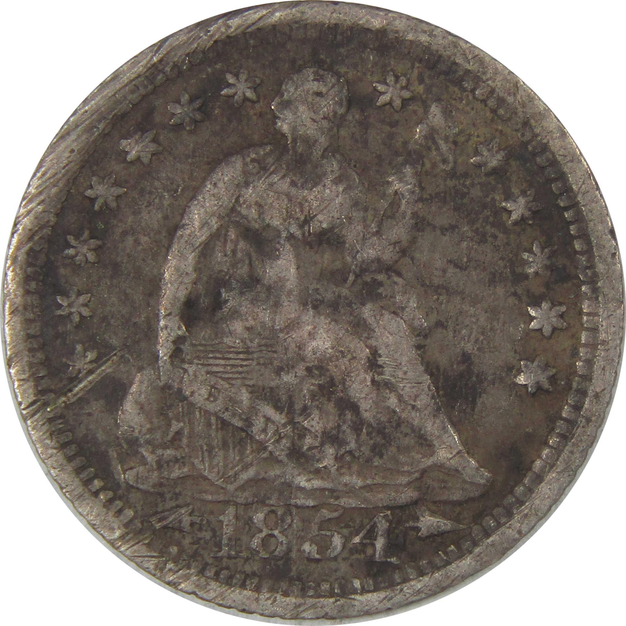1854 O Seated Liberty Silver Half Dime VF Very Fine Details SKU:I24217