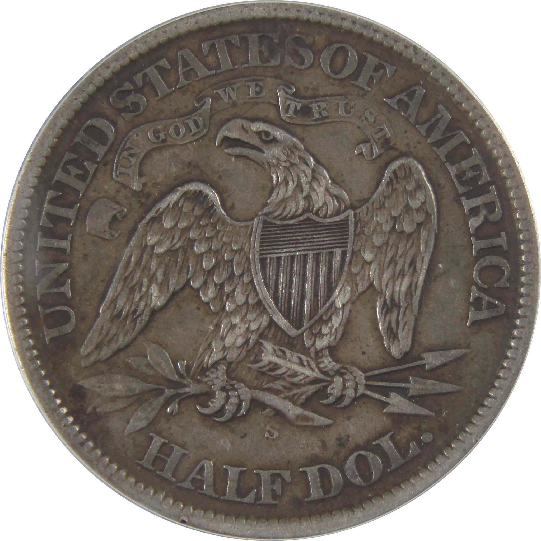 1866 S Motto Seated Liberty Half Dollar EF 40 ANACS Silver SKU:CP159