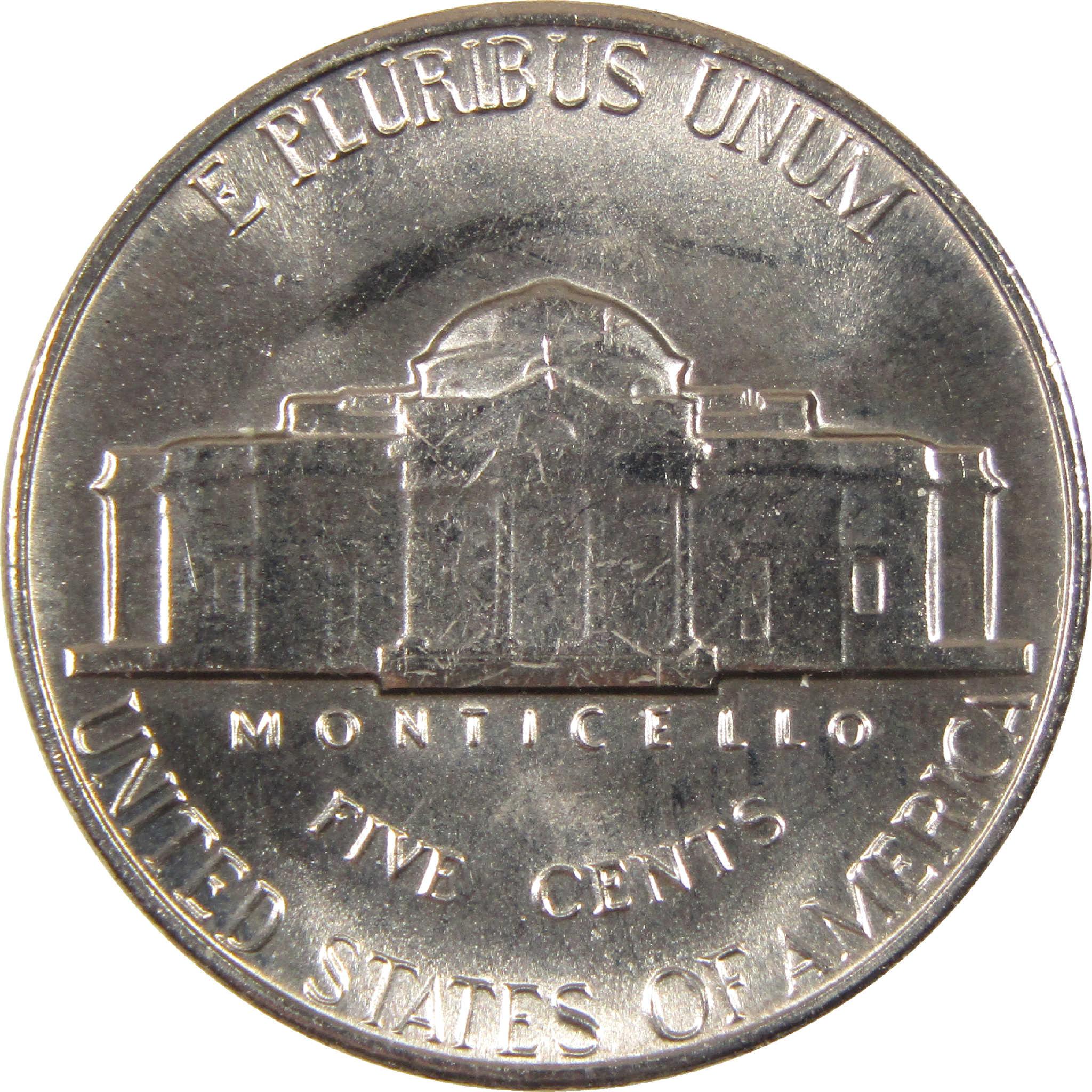 US nickel coin reverse showing Monticello, collectible five cent piece, E Pluribus Unum motto