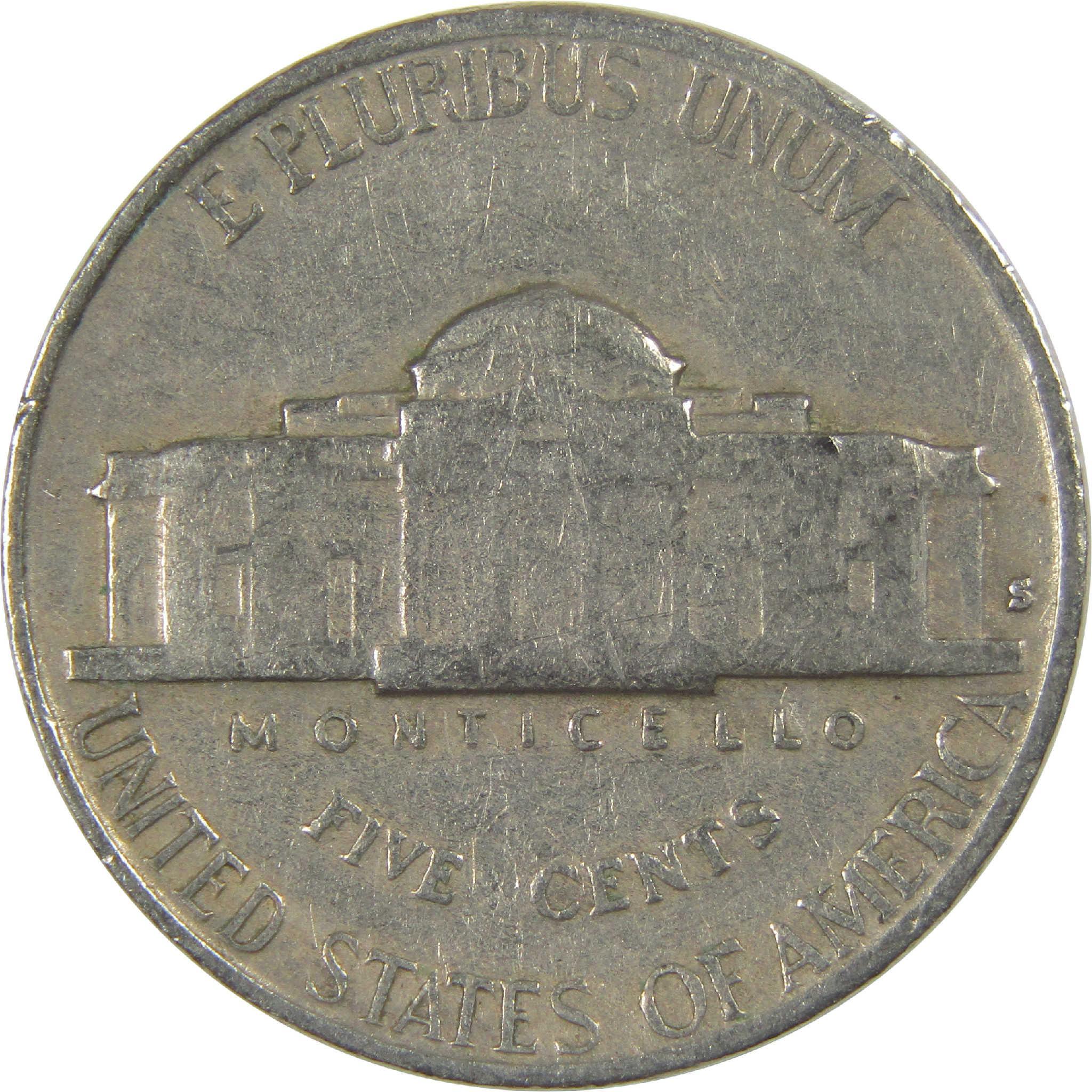 1940 S Jefferson Nickel Circulated 5c Coin Collectible