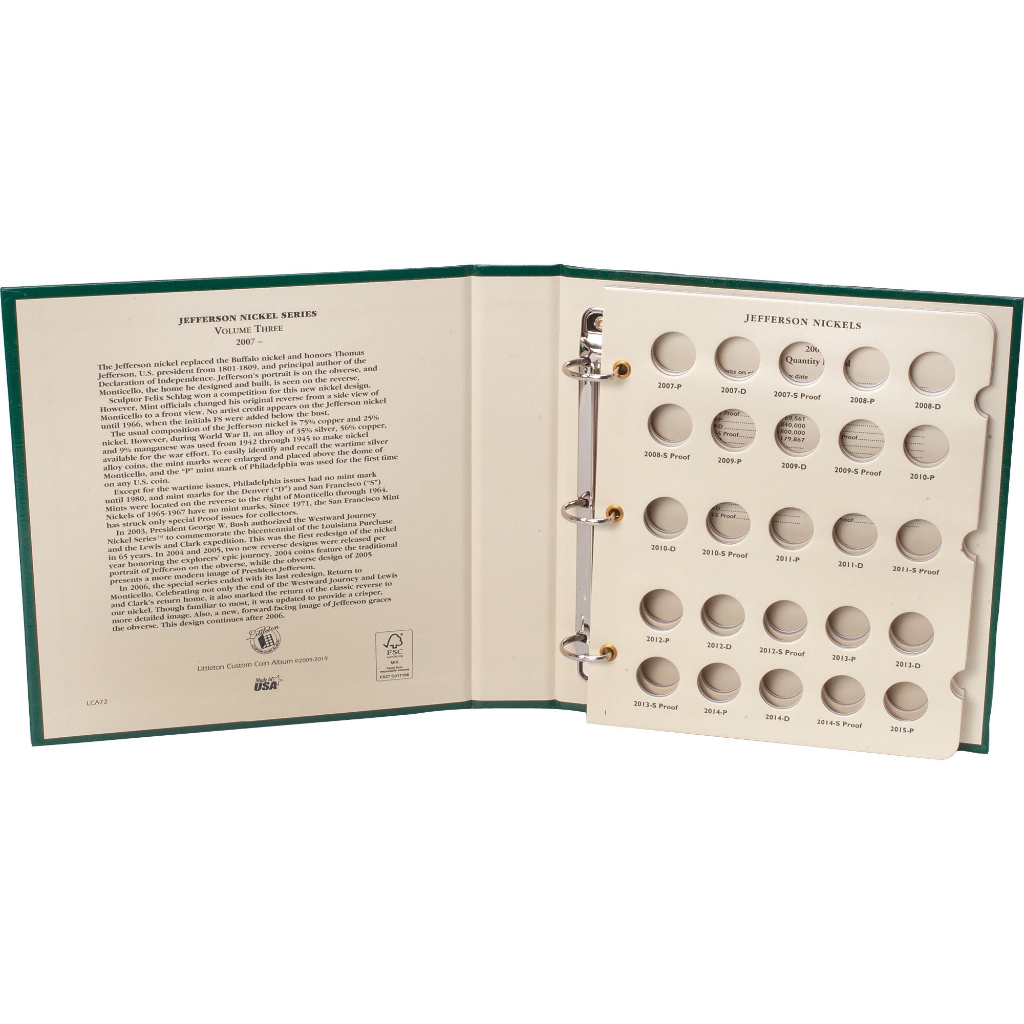 2007-Date Jefferson Nickel Album Volume 3 Littleton Coin Company