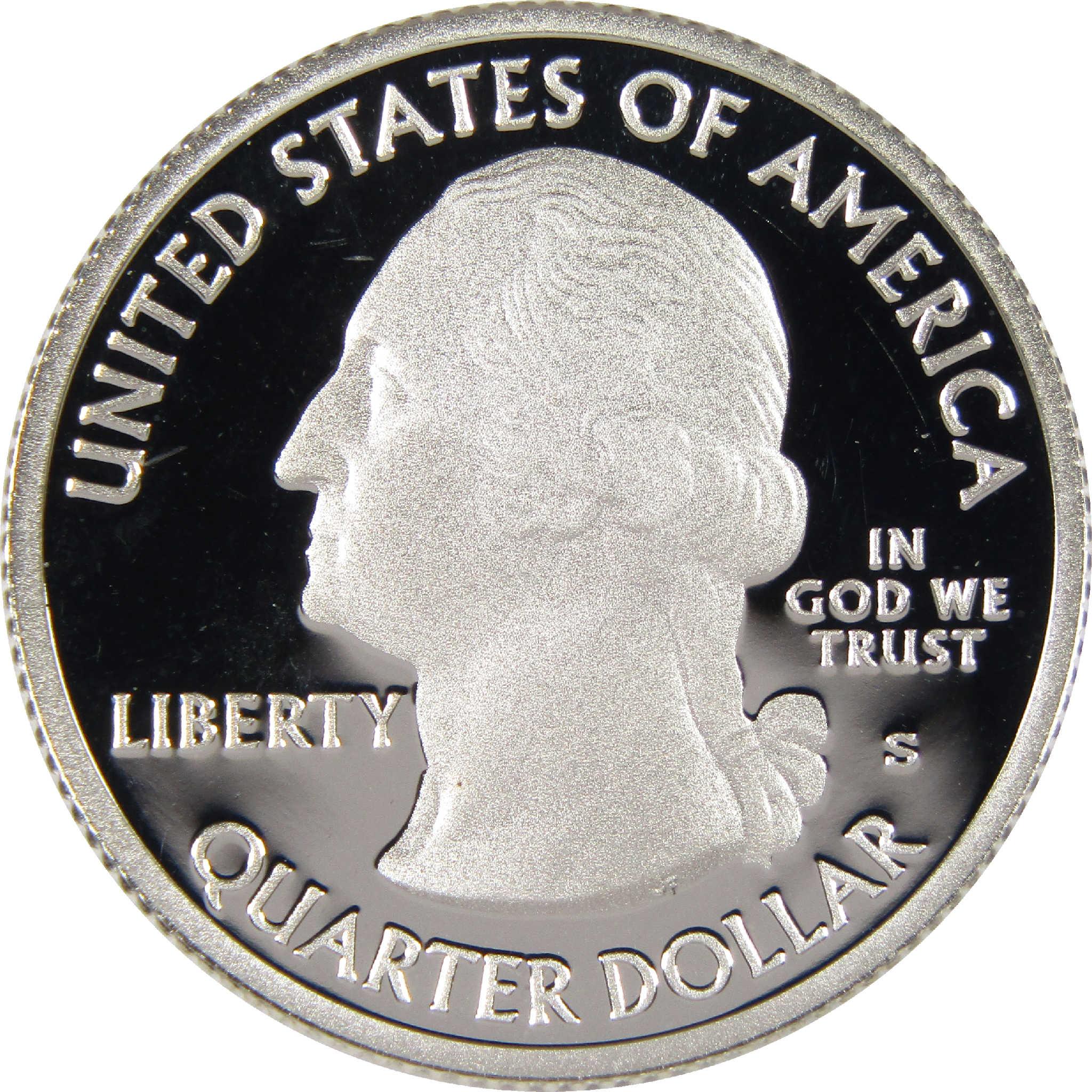 Proof finish US quarter dollar coin with Washington portrait and S mint mark