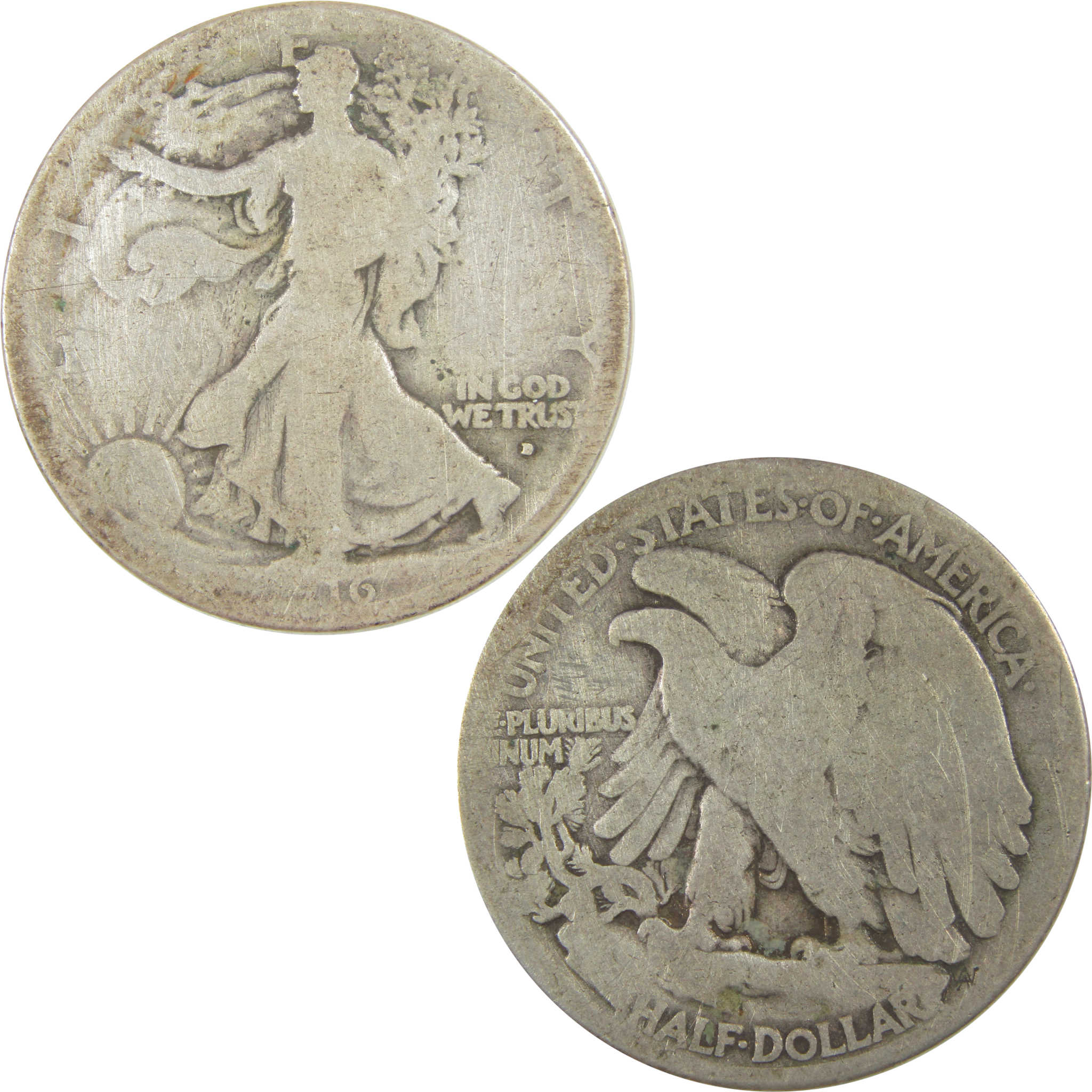 1916 D Liberty Walking Half Dollar G Good Details Silver SKU:I20254