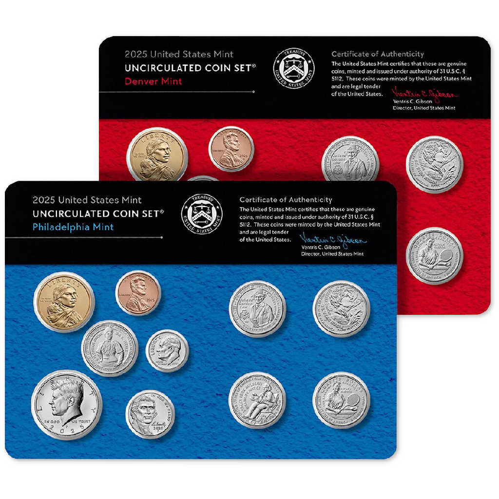 2025 Uncirculated Coin Set U.S Mint Government Packaging OGP COA