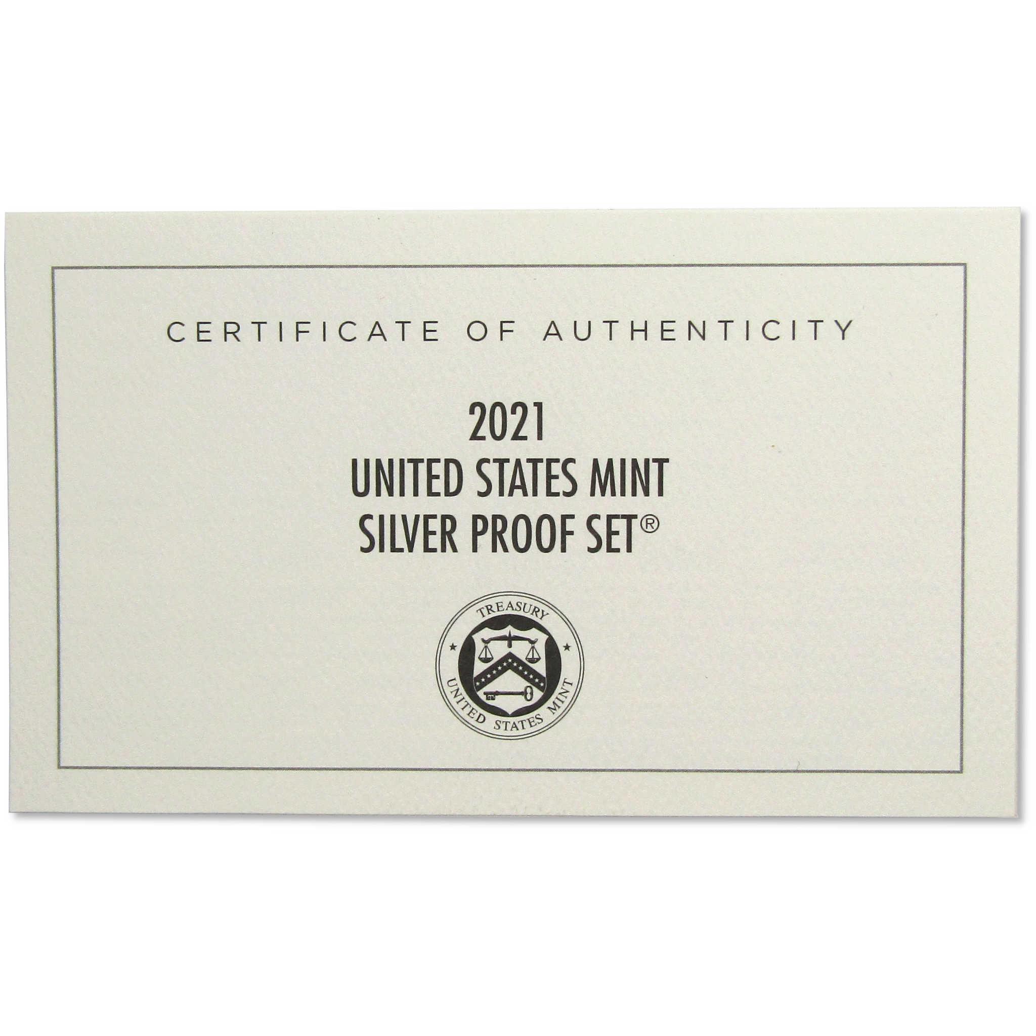 2021 Silver Proof Set U.S Mint Original Government Packaging OGP COA