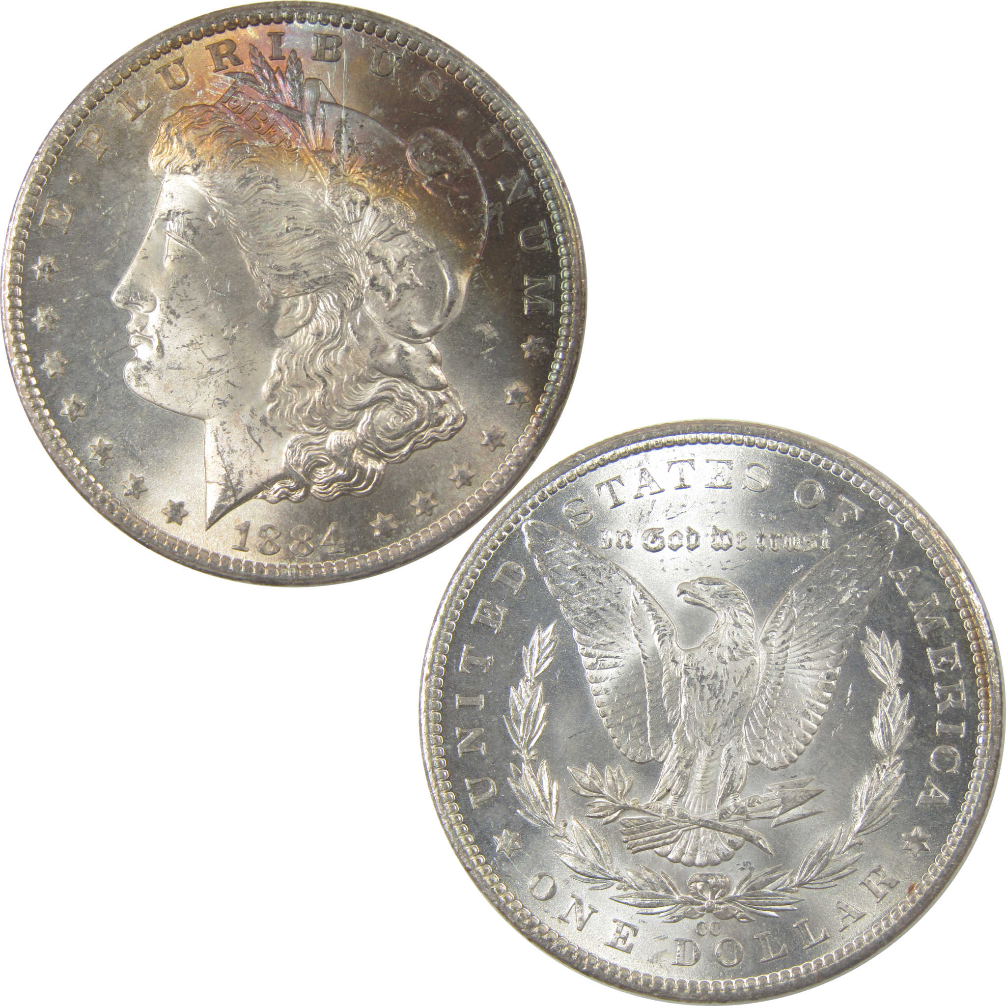 1884 CC Morgan Silver Dollar BU Choice Uncirculated Toned SKU:I24653