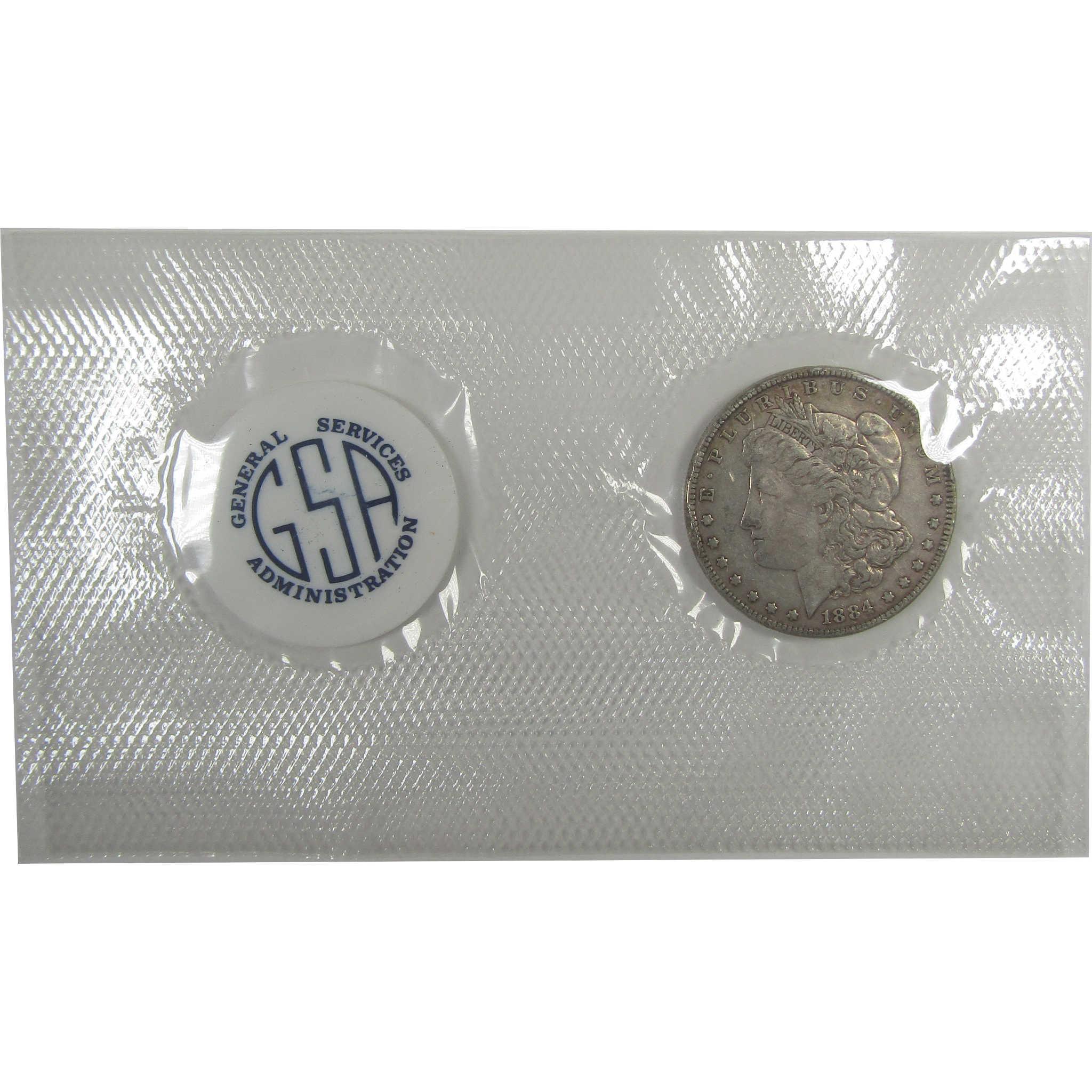 1884 GSA Morgan Dollar VF Very Fine Silver OGP Soft Pack SKU:CPC0964 - Morgan coin - Morgan silver dollar - Morgan silver dollar for sale - Profile Coins & Collectibles