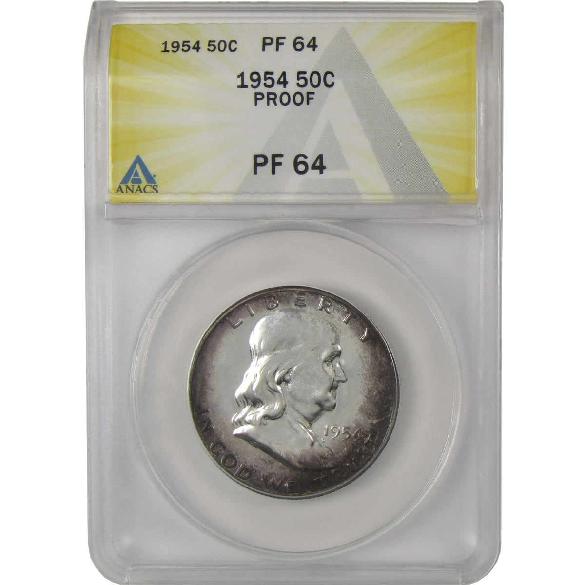 1954 Franklin Silver Half Dollar PF 64 ANACS Proof 50c Coin SKU:I28772