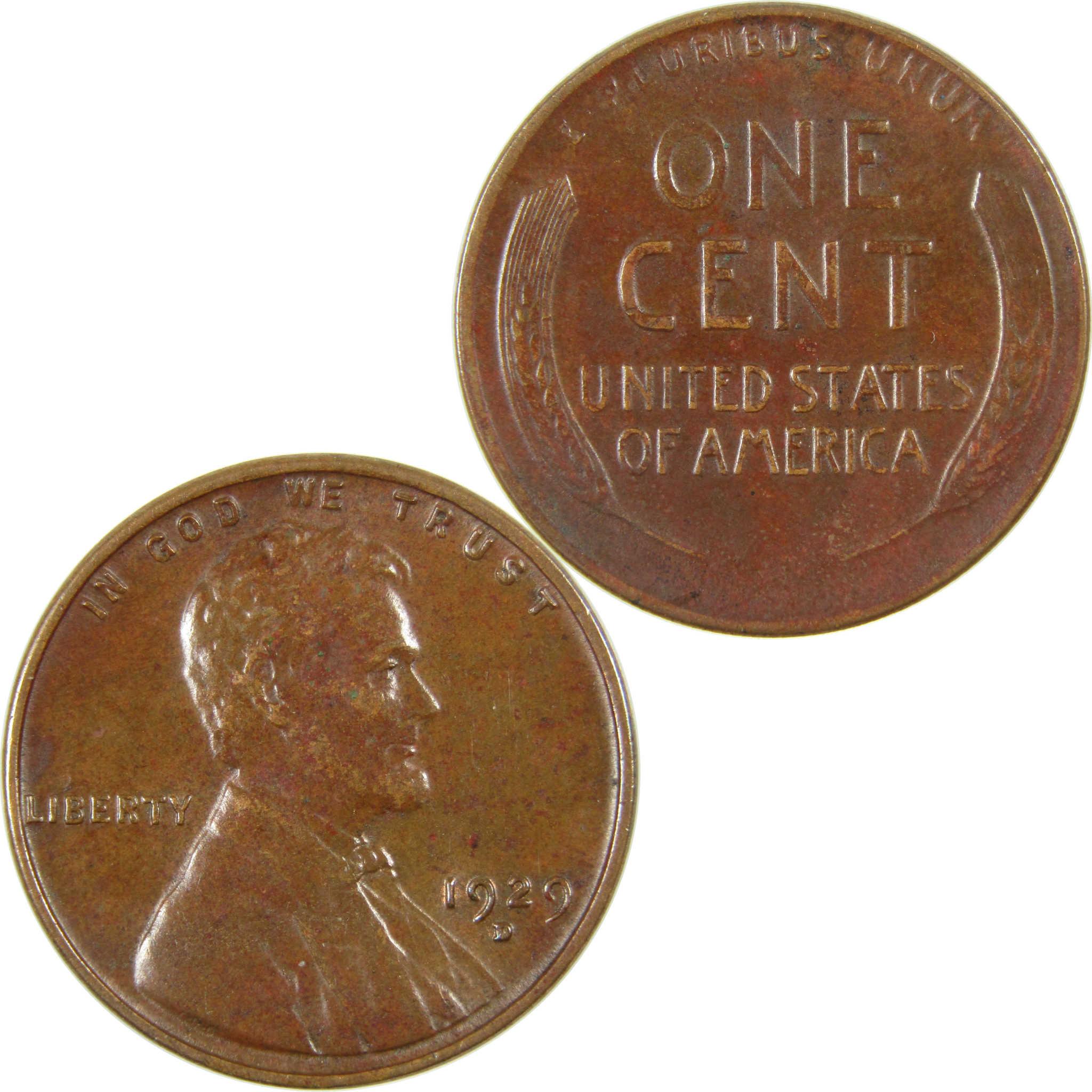 1929 D Lincoln Wheat Cent Borderline Uncirculated Details SKU:I27262