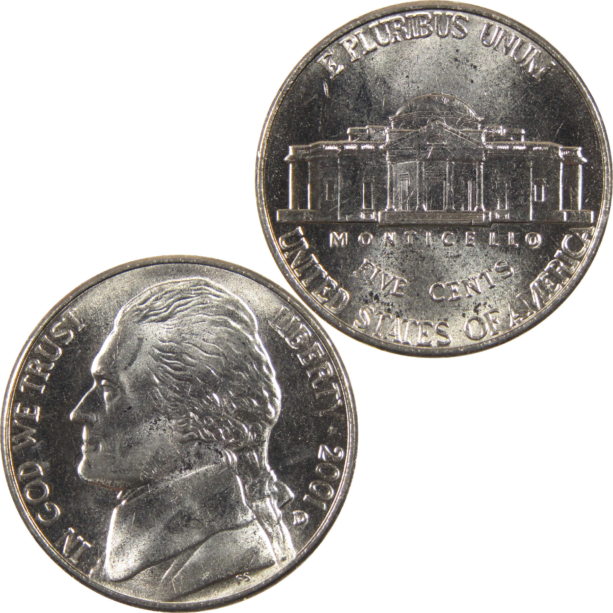 2001 D Jefferson Nickel BU Uncirculated 5c Coin