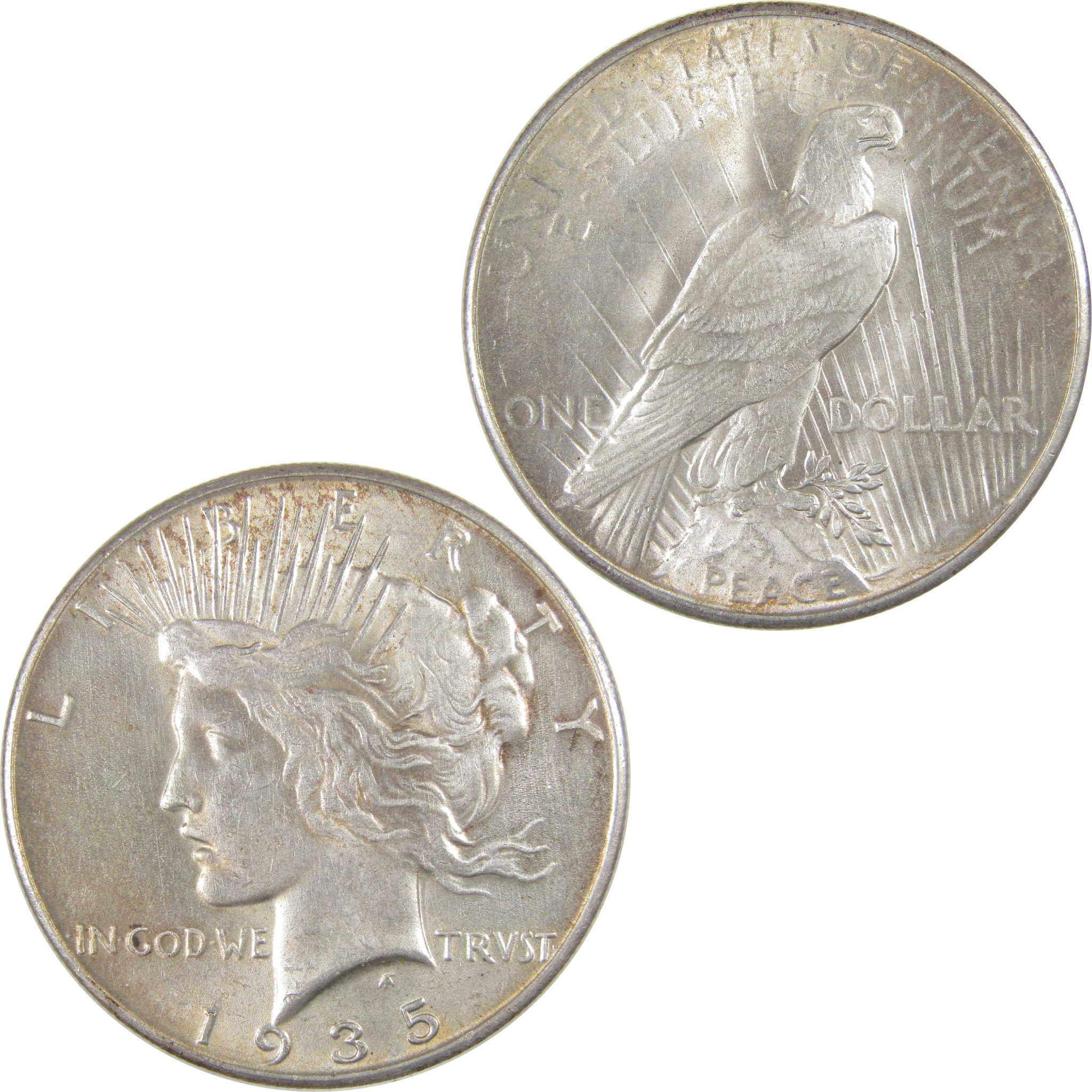 1935 Peace Dollar AU About Uncirculated Silver $1 Coin SKU:I17210