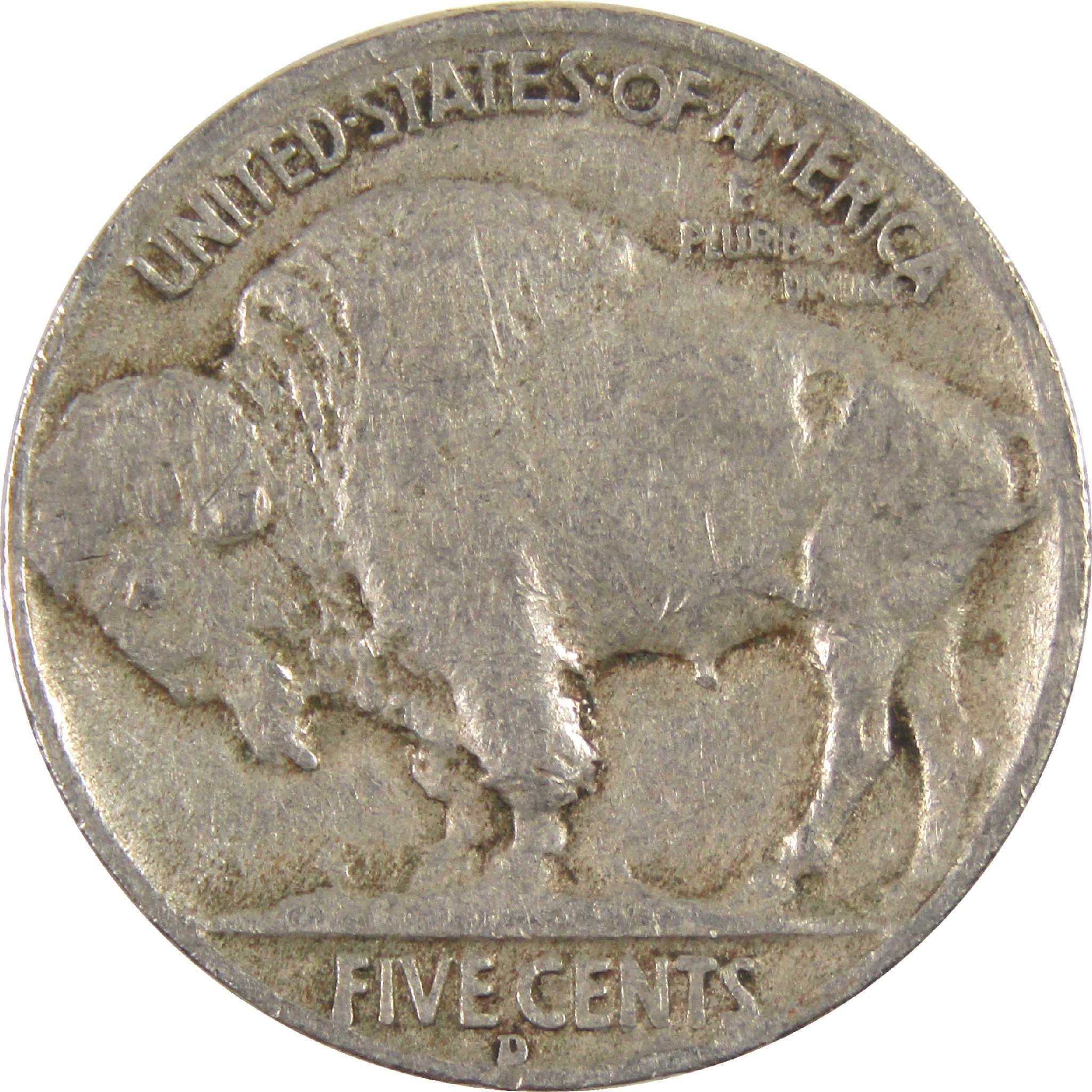 1937 D Indian Head Buffalo Nickel G Good 5c Coin
