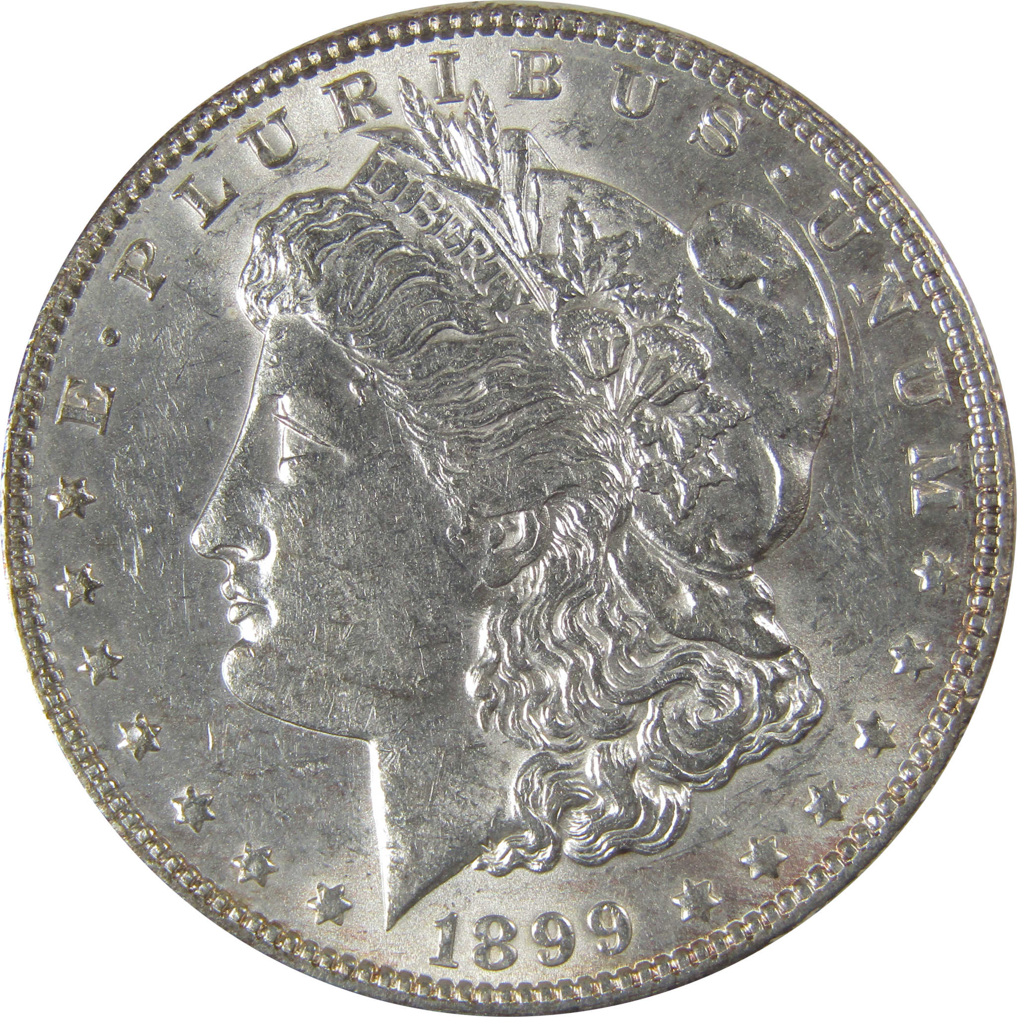 1899 Morgan Dollar AU About Uncirculated Silver $1 Coin SKU:I23247 - Morgan coin - Morgan silver dollar - Morgan silver dollar for sale - Profile Coins & Collectibles