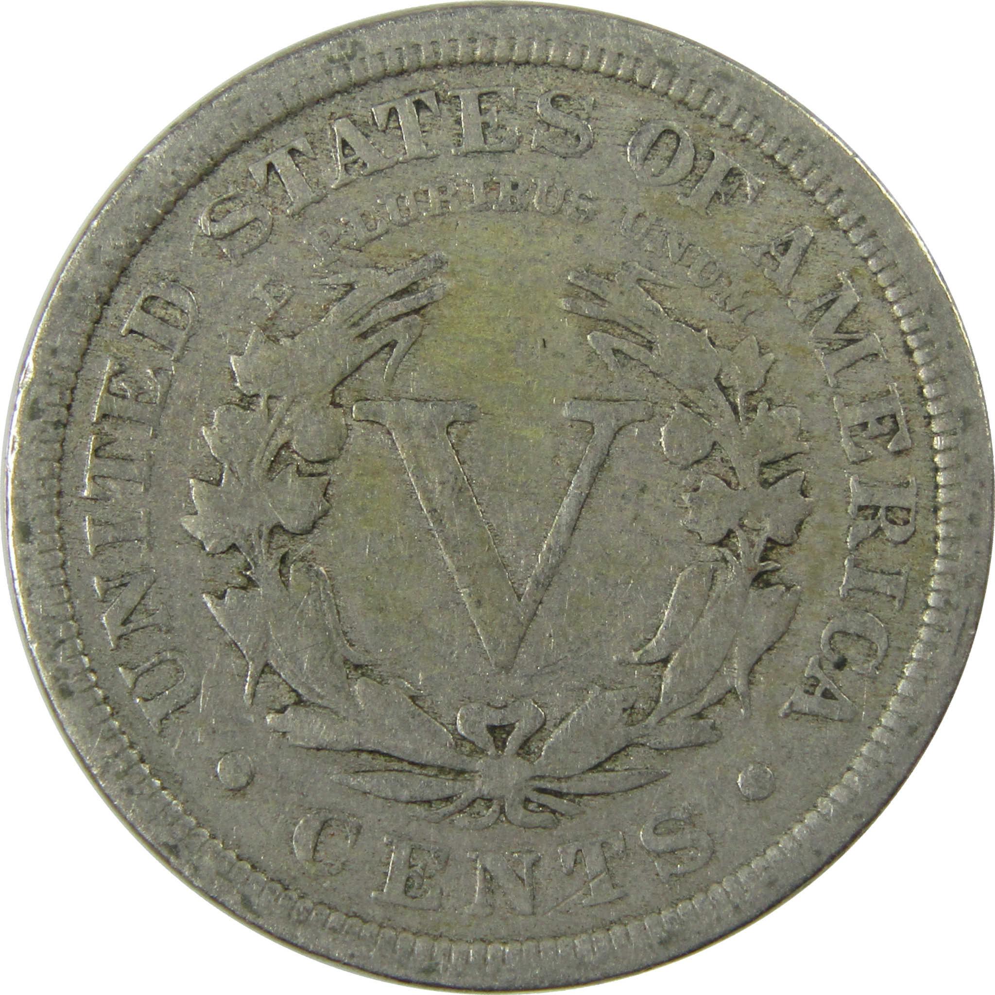 1907 Liberty Head V Nickel VG Very Good 5c Coin Collectible SKU:I26919