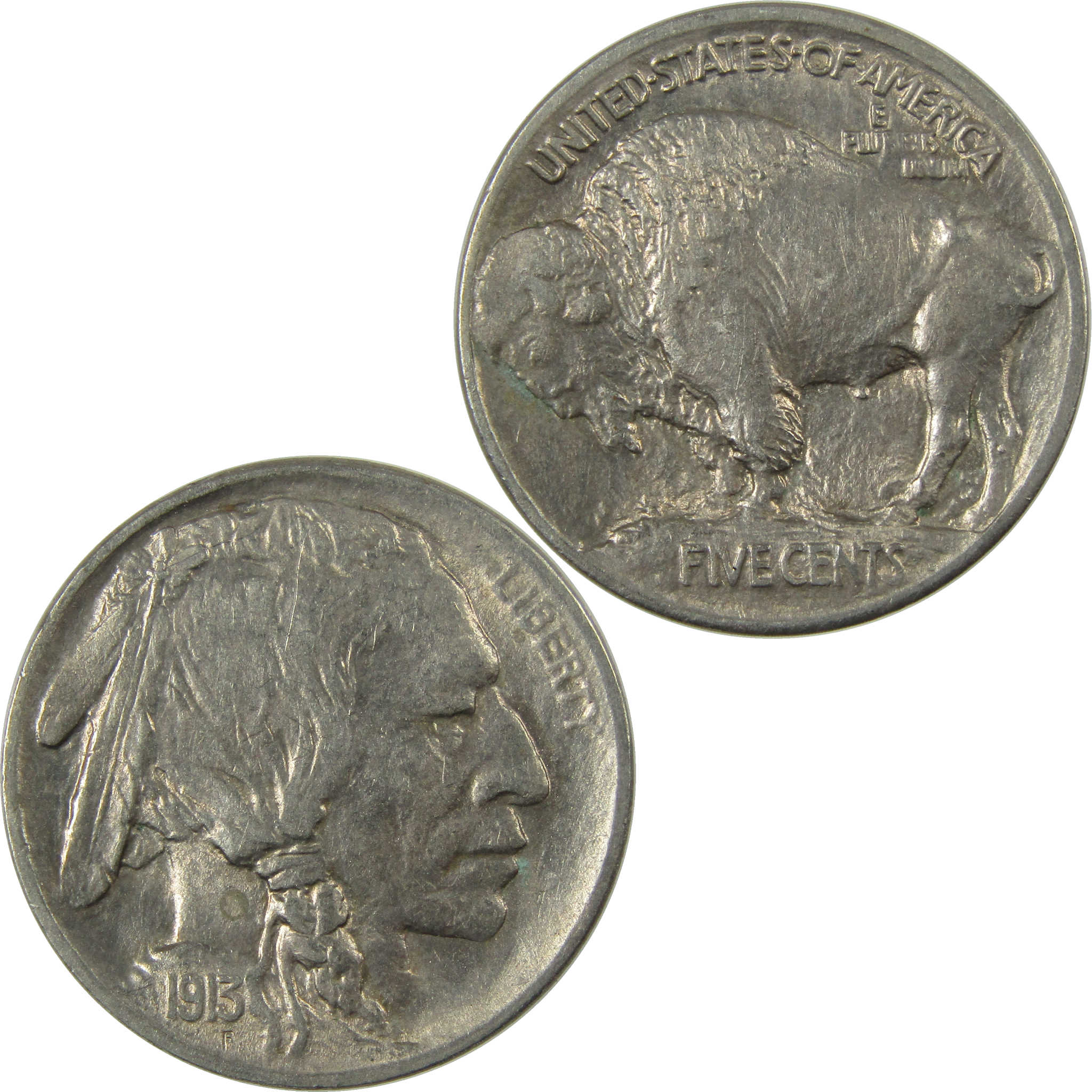 1913 Type 1 Indian Head Buffalo 5c AU About Uncirculated SKU:I27828