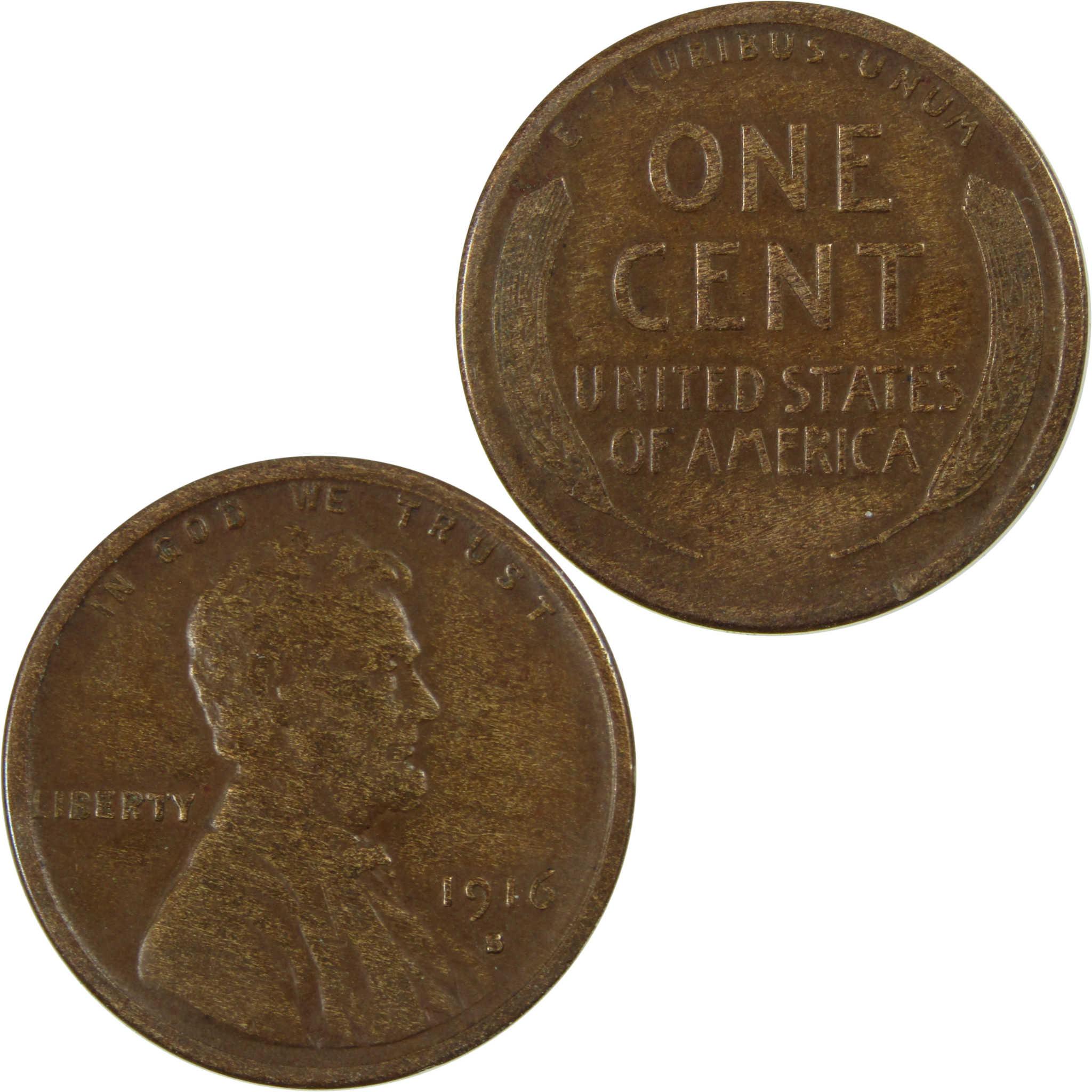 1916 S Lincoln Wheat Cent VF Very Fine Penny 1c Coin SKU:I25842